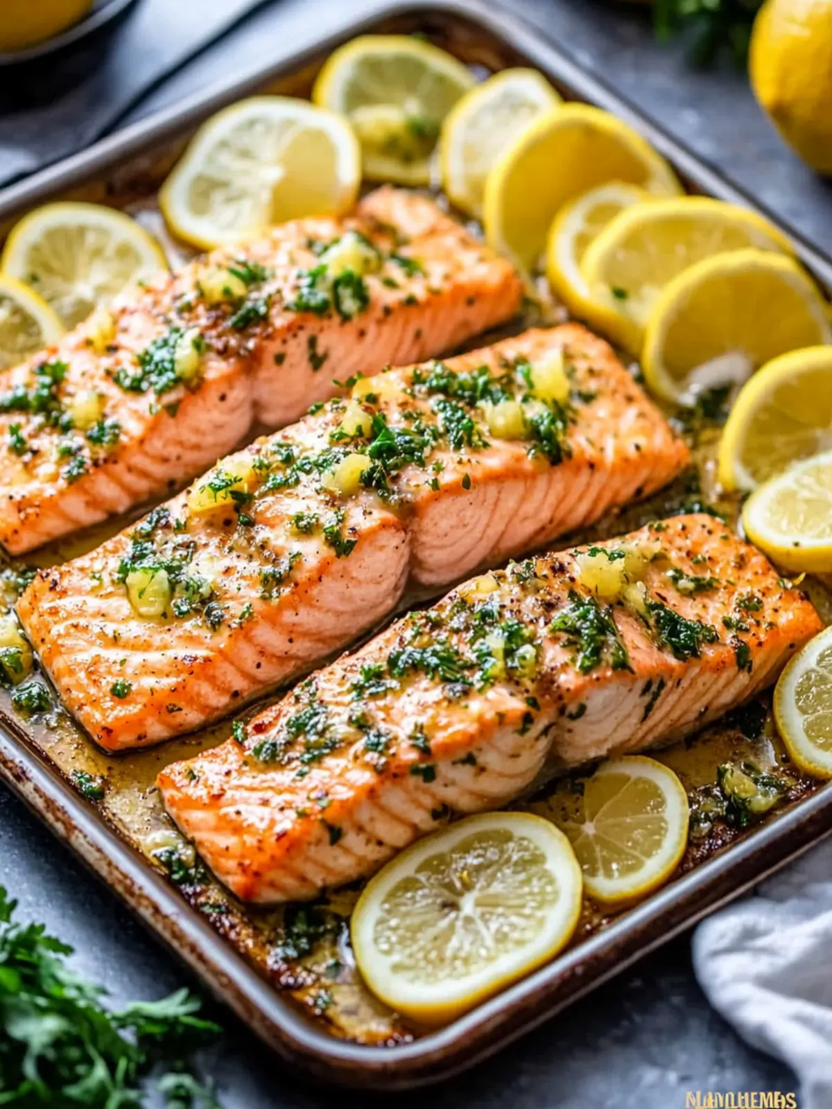 Irresistible Sheet Pan Lemon Garlic Butter Salmon in 30 Minutes 5 Sheet Pan Lemon Garlic Butter Salmon