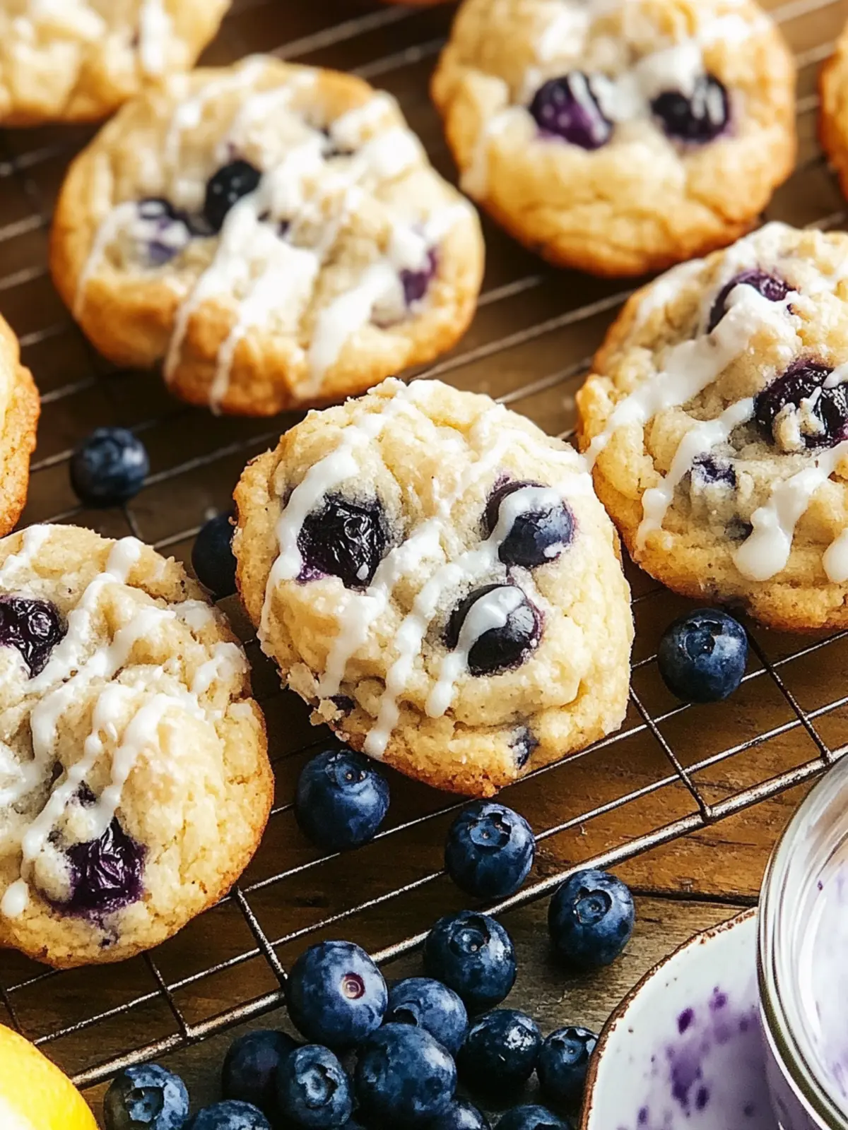 Blueberry Cookies with Lemon Cream Cheese Bliss 4 Blueberry Cookies