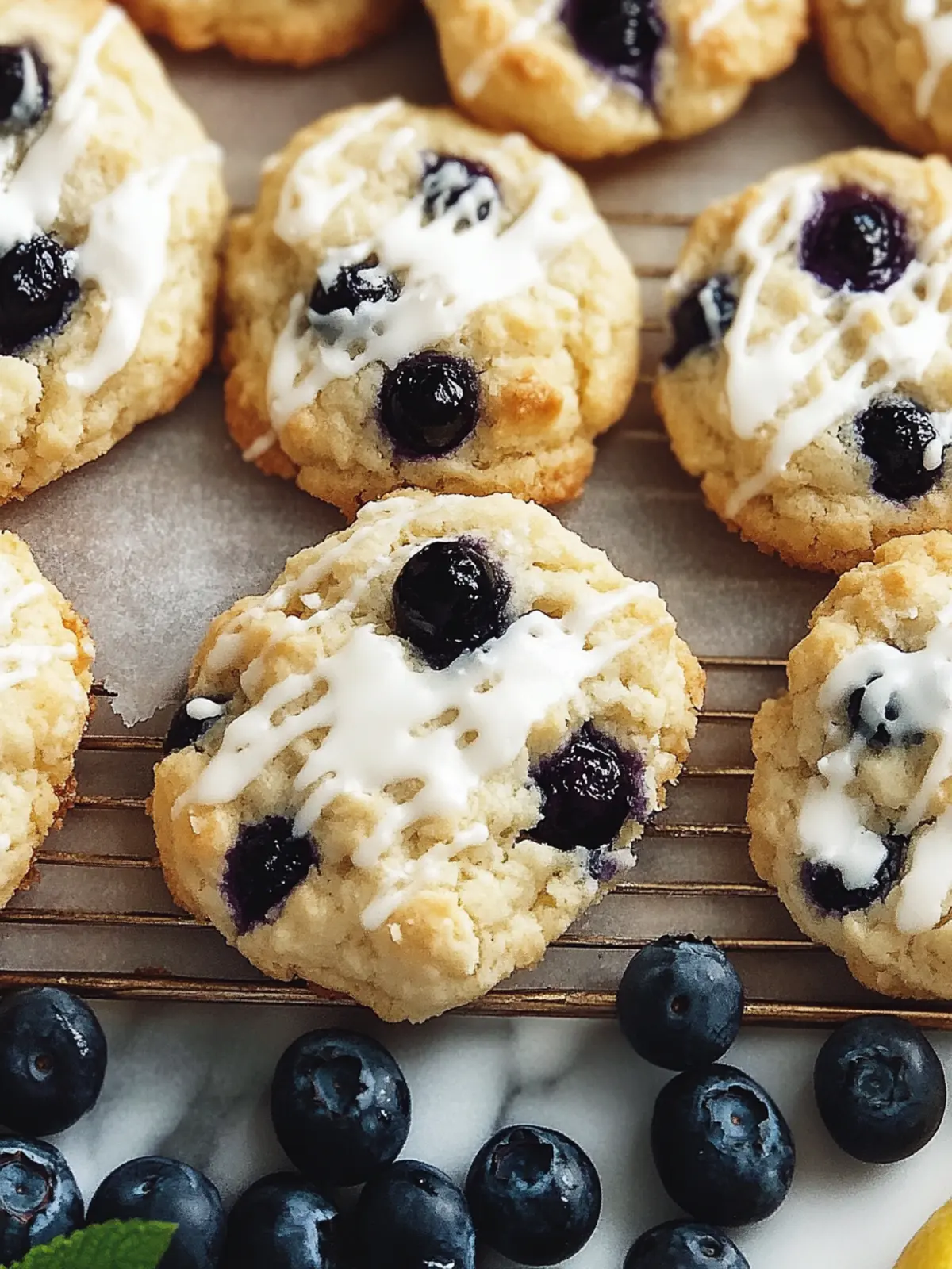 Blueberry Cookies with Lemon Cream Cheese Bliss 3 Blueberry Cookies