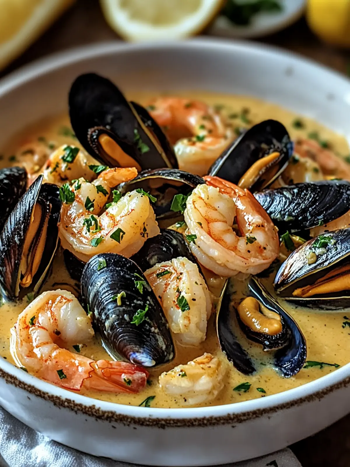 Shrimp and Mussels in Creamy Garlic Sauce: A Dinner Must-Try! 5 Shrimp and Mussels in Creamy Garlic Sauce: A Must-Try Delight!