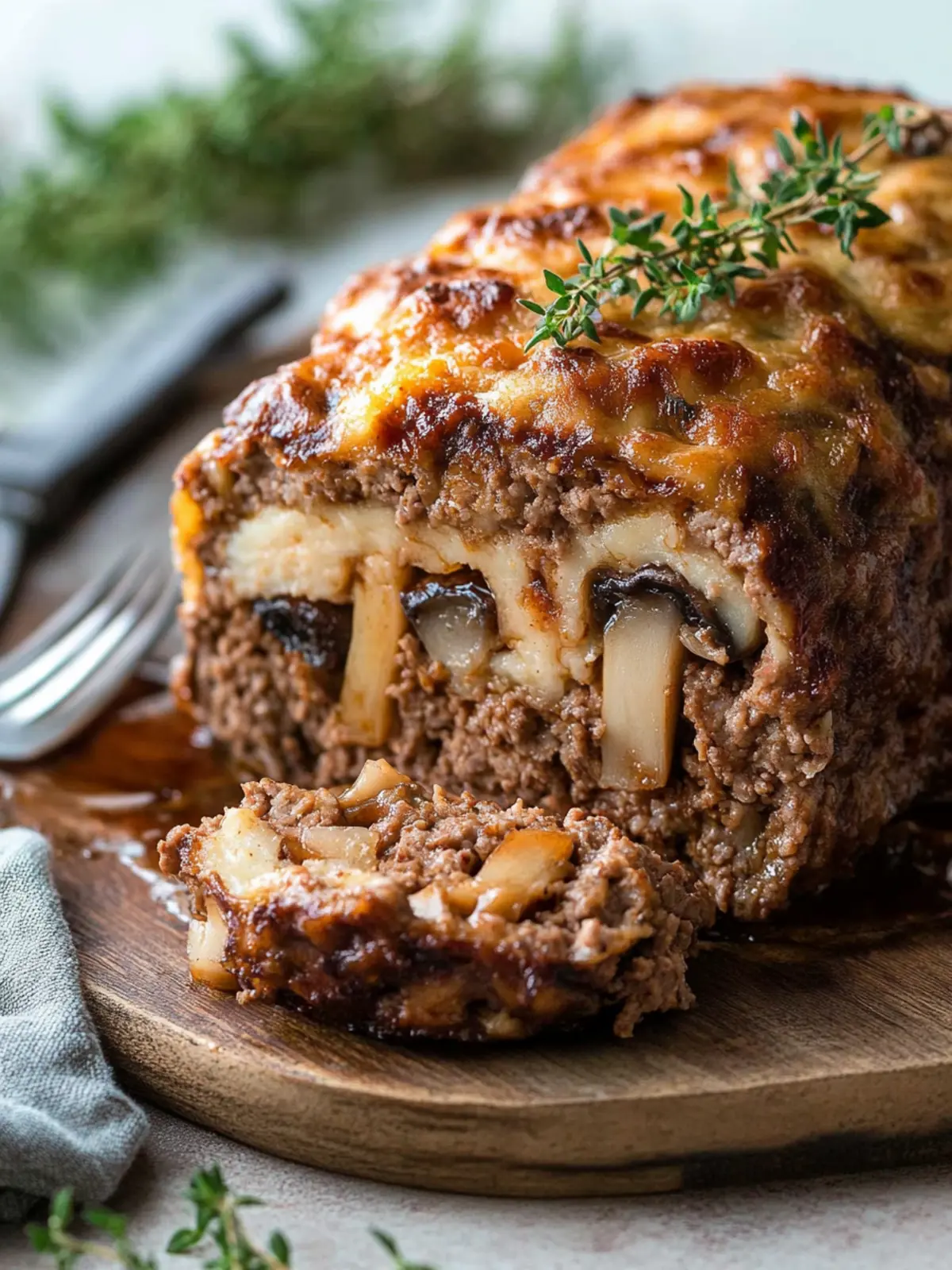 Savory Mushroom Stuffed Meatloaf with Gooey Cheese Delight 5 Mushroom Stuffed Meatloaf
