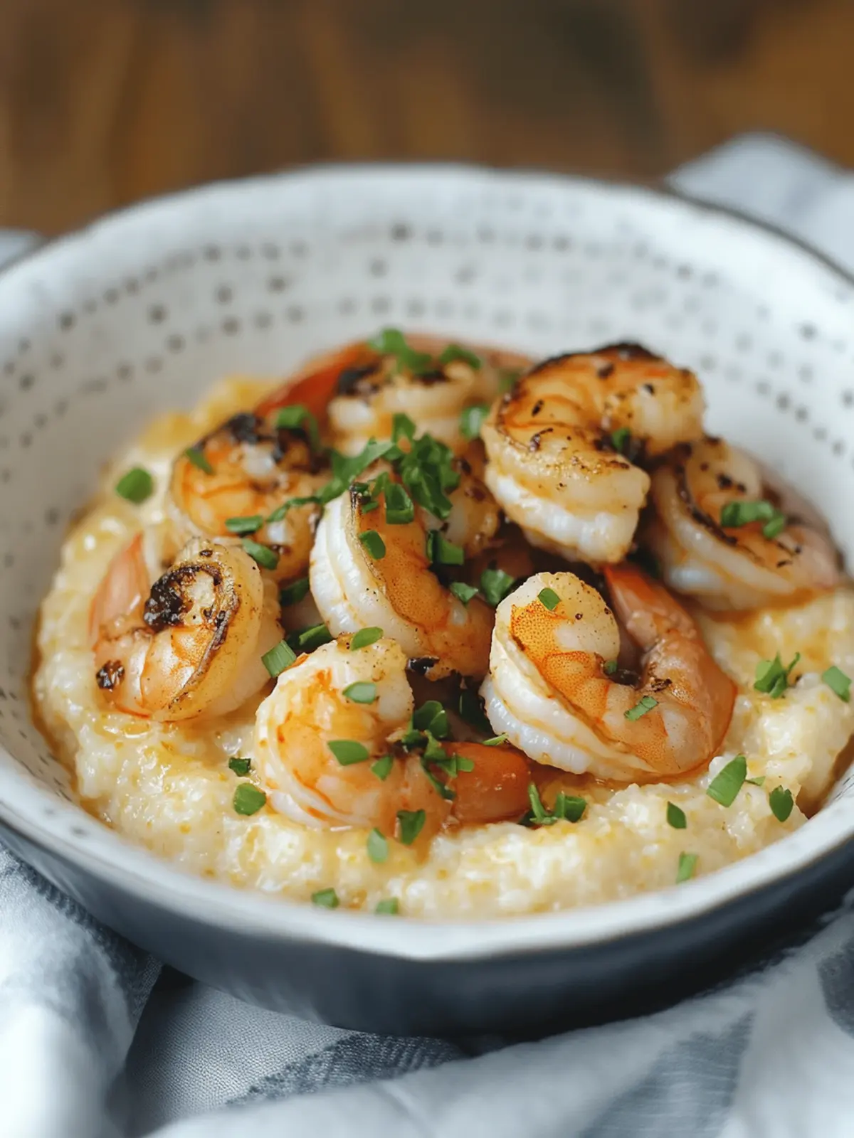 Savory Shrimp and Grits: Comfort in Every Creamy Bite 4 Shrimp and Grits (Seafood over Cornmeal Porridge)