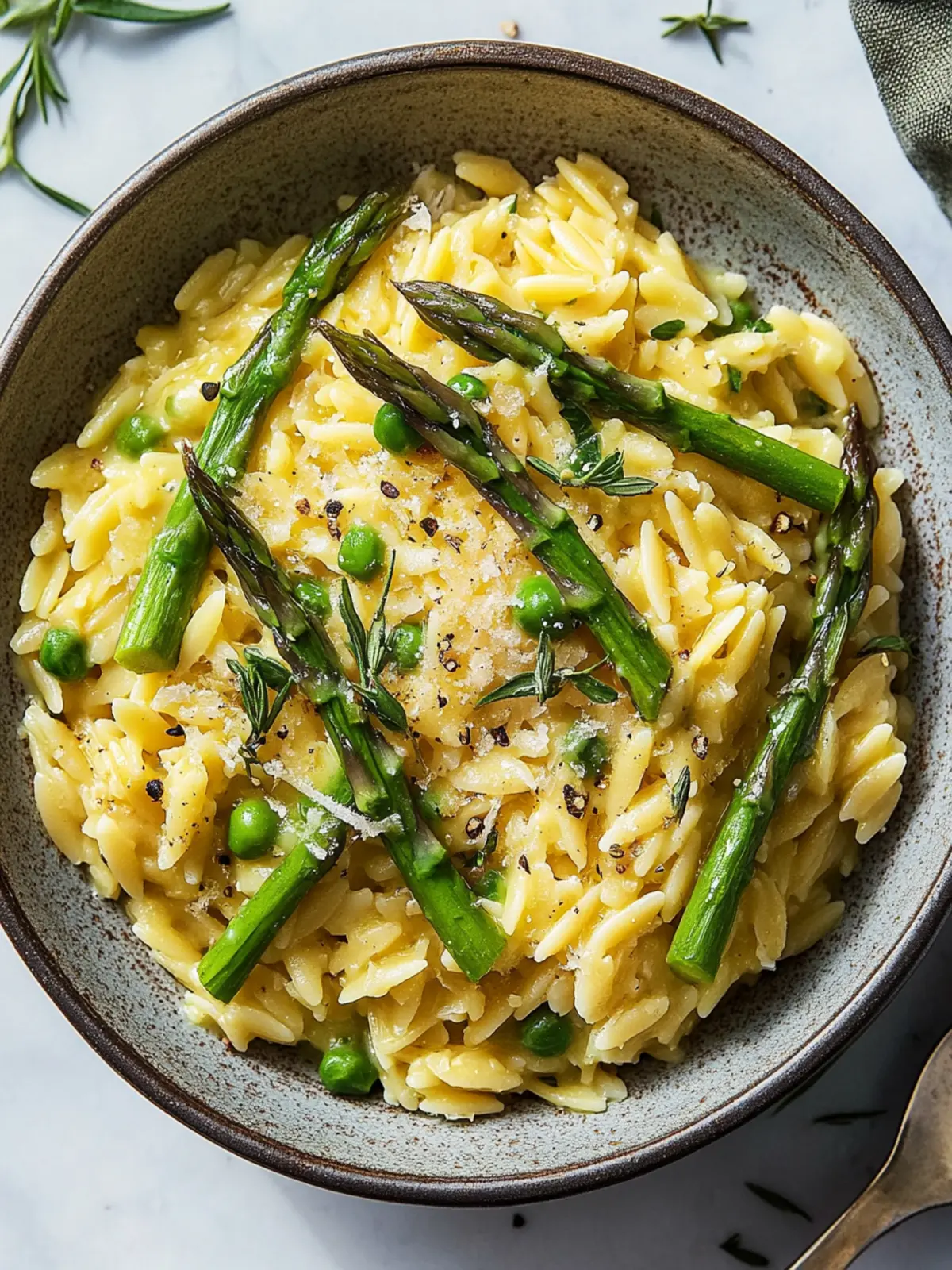 Creamy Cheesy Asparagus Orzotto for Cozy Spring Nights 2 Cheesy Asparagus Orzotto