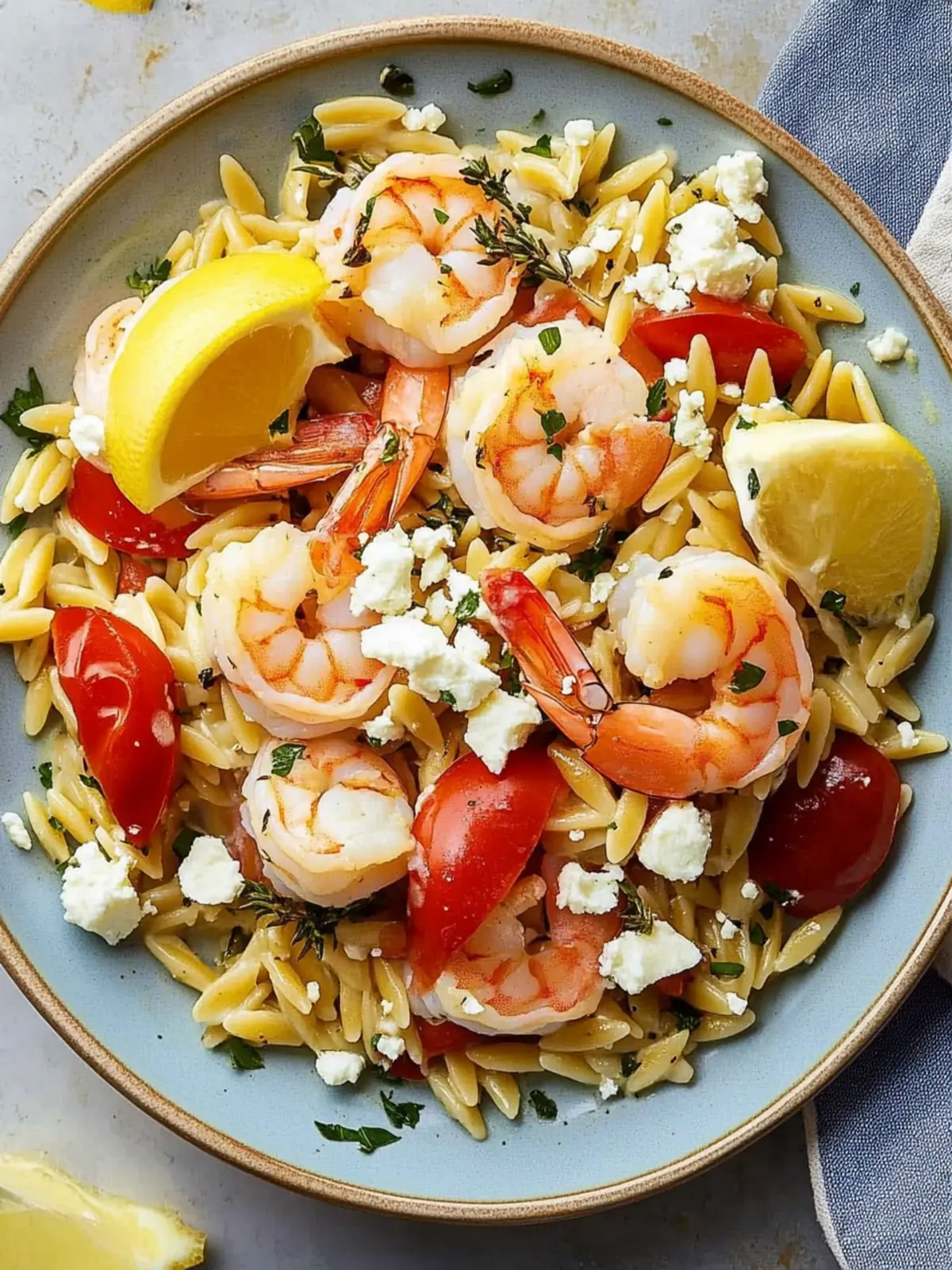Shrimp with Orzo and Feta: Quick Mediterranean Flavor Explosion 4 Shrimp with Orzo and Feta