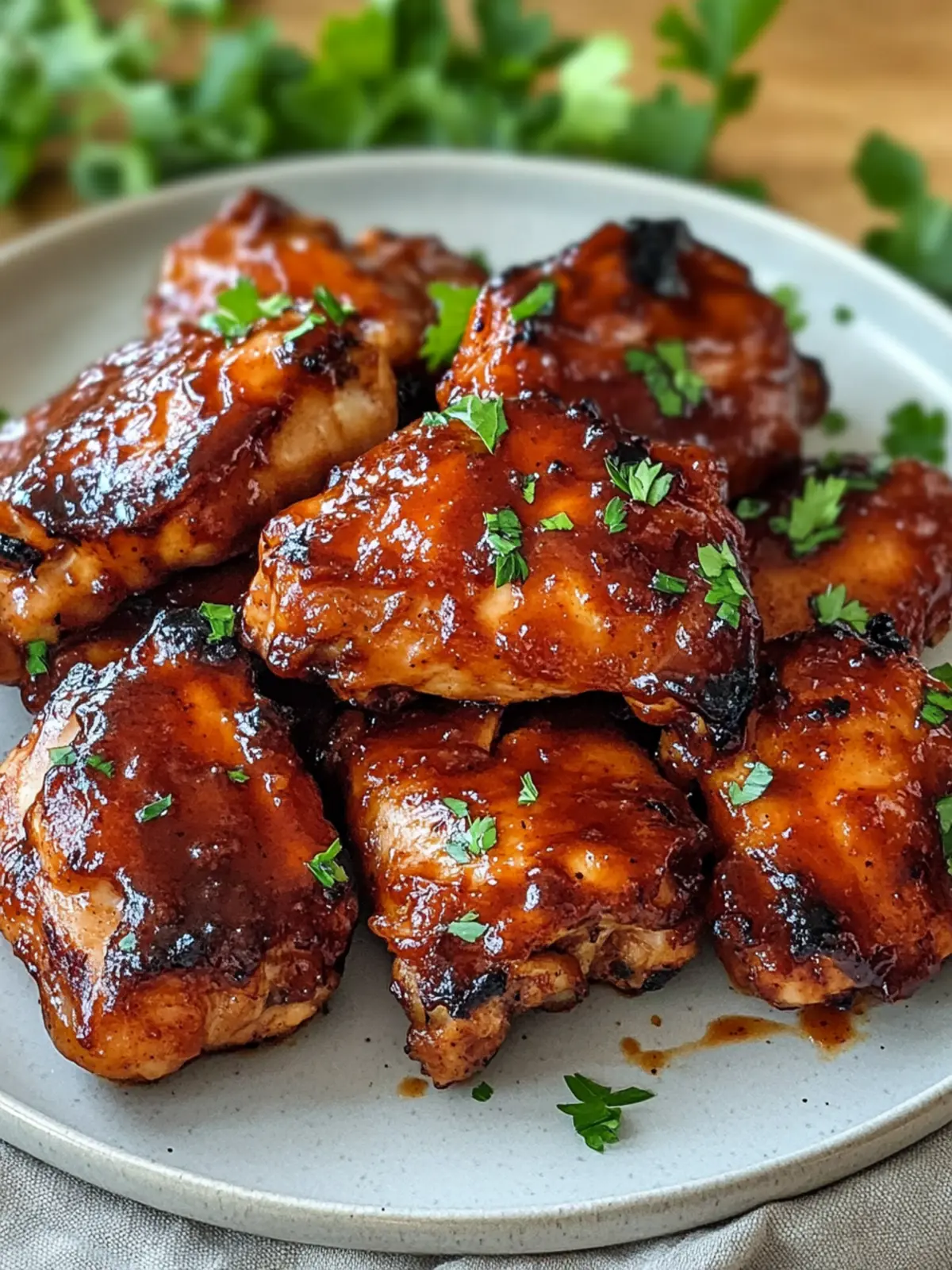 Savory Honey BBQ Chicken Thighs in Air Fryer Made Easy 3 Honey BBQ Chicken Thighs In Air Fryer