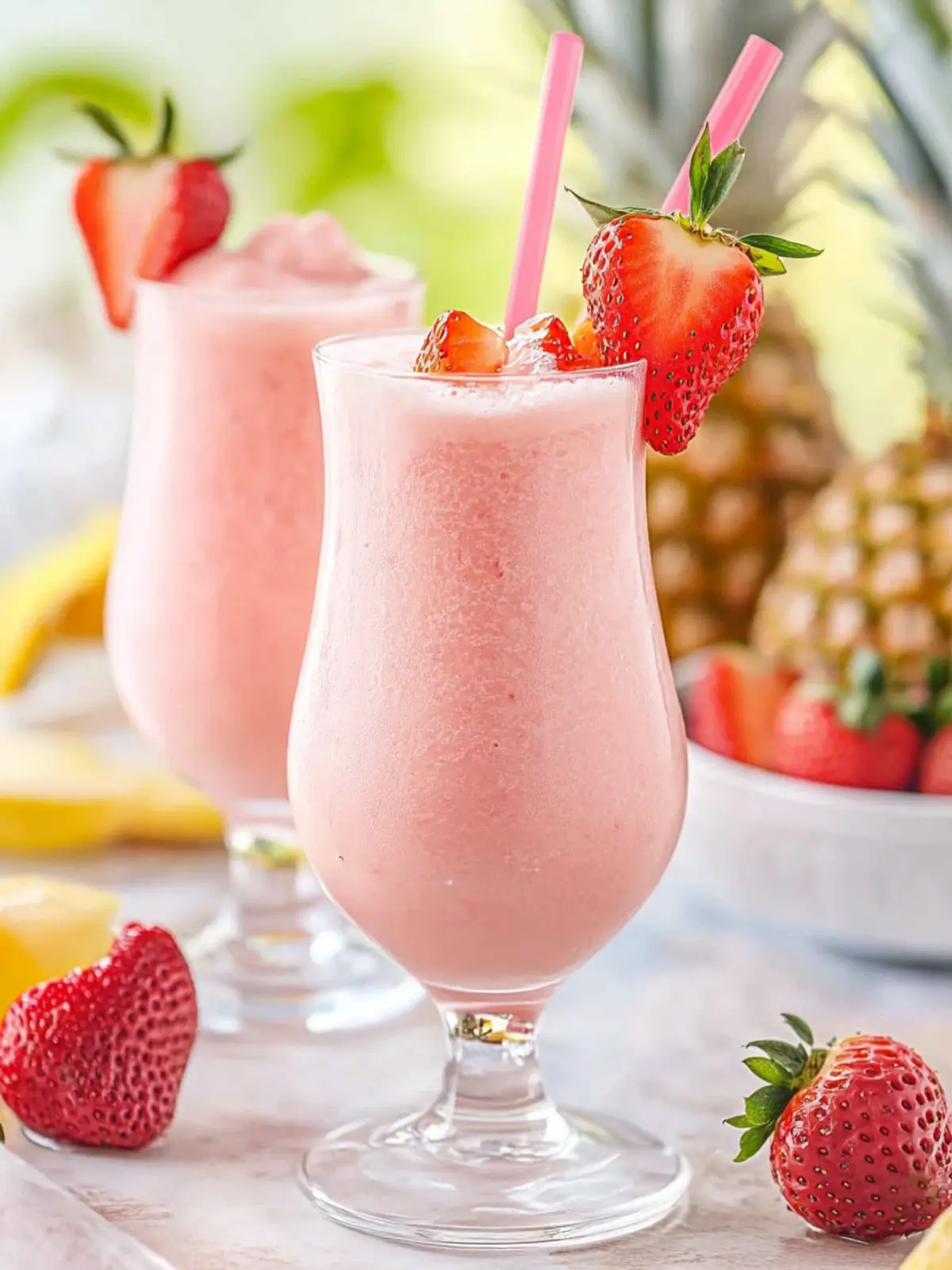Delicious Strawberry Piña Colada in Just 5 Minutes! 5 Strawberry Piña Colada (4 Ingredients, 5 Minutes)