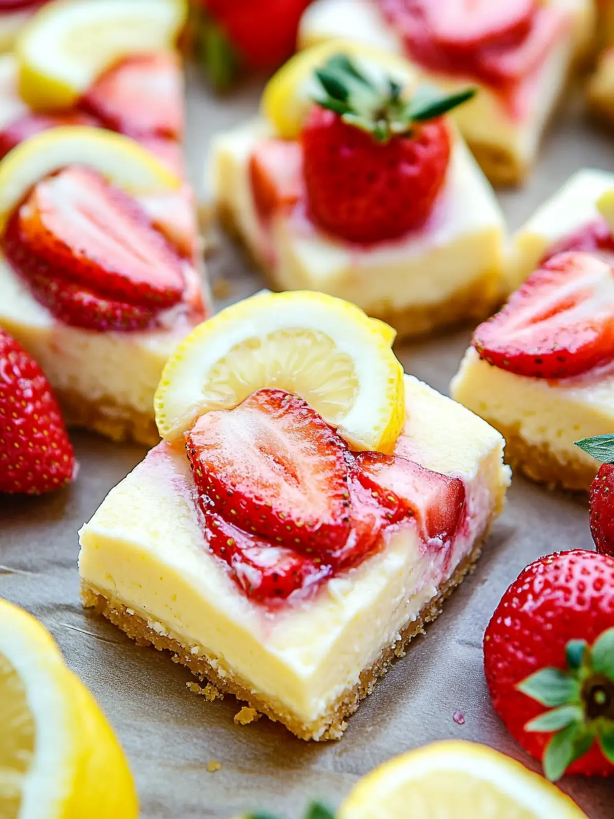 Lemon Cheesecake Bars with Strawberry Swirls That Wow 4 Strawberry Lemon Cheesecake Bars