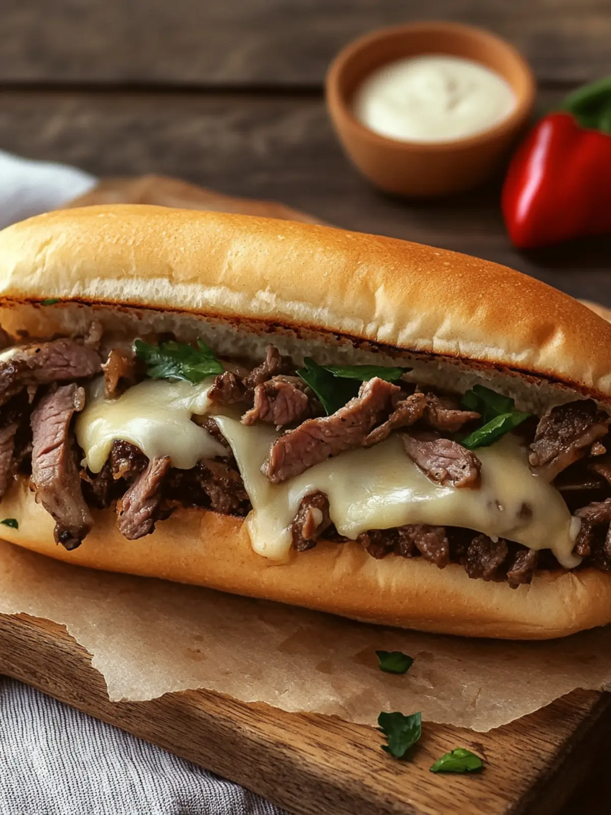 Mouthwatering Philly Cheesesteak – A Comforting Steak Sandwich 2 Philly Cheesesteak (Steak Sandwich with Cheese)