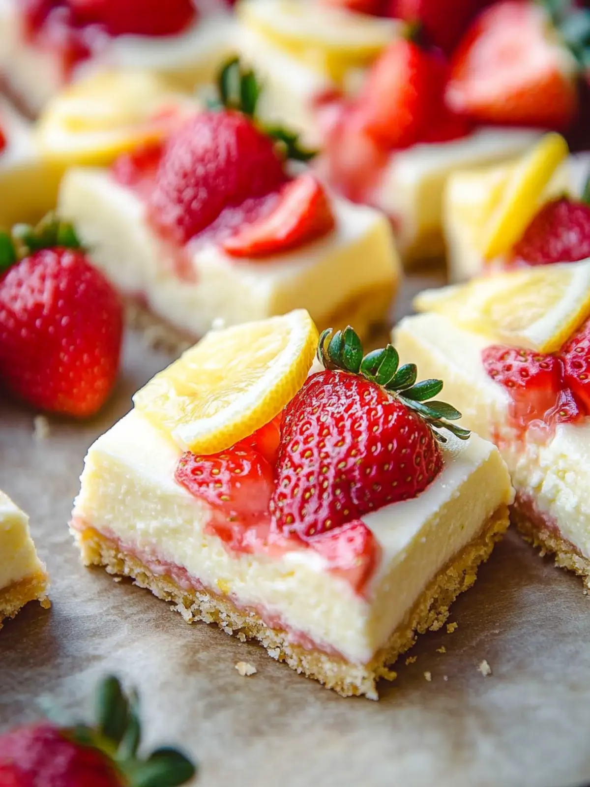 Lemon Cheesecake Bars with Strawberry Swirls That Wow 5 Strawberry Lemon Cheesecake Bars