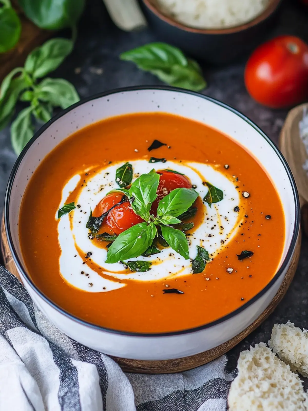 Creamy Tomato Caprese Soup to Warm Your Heart and Soul 4 Tomato Caprese Soup