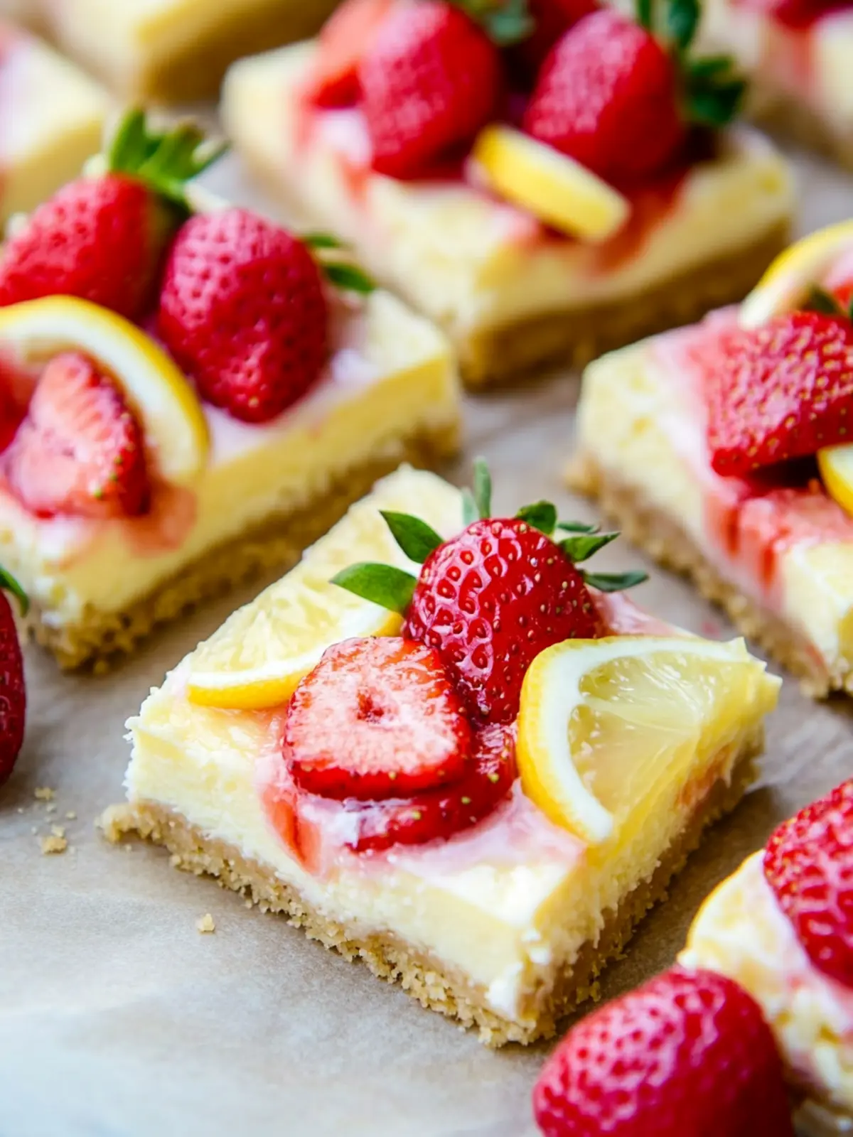 Lemon Cheesecake Bars with Strawberry Swirls That Wow 3 Strawberry Lemon Cheesecake Bars