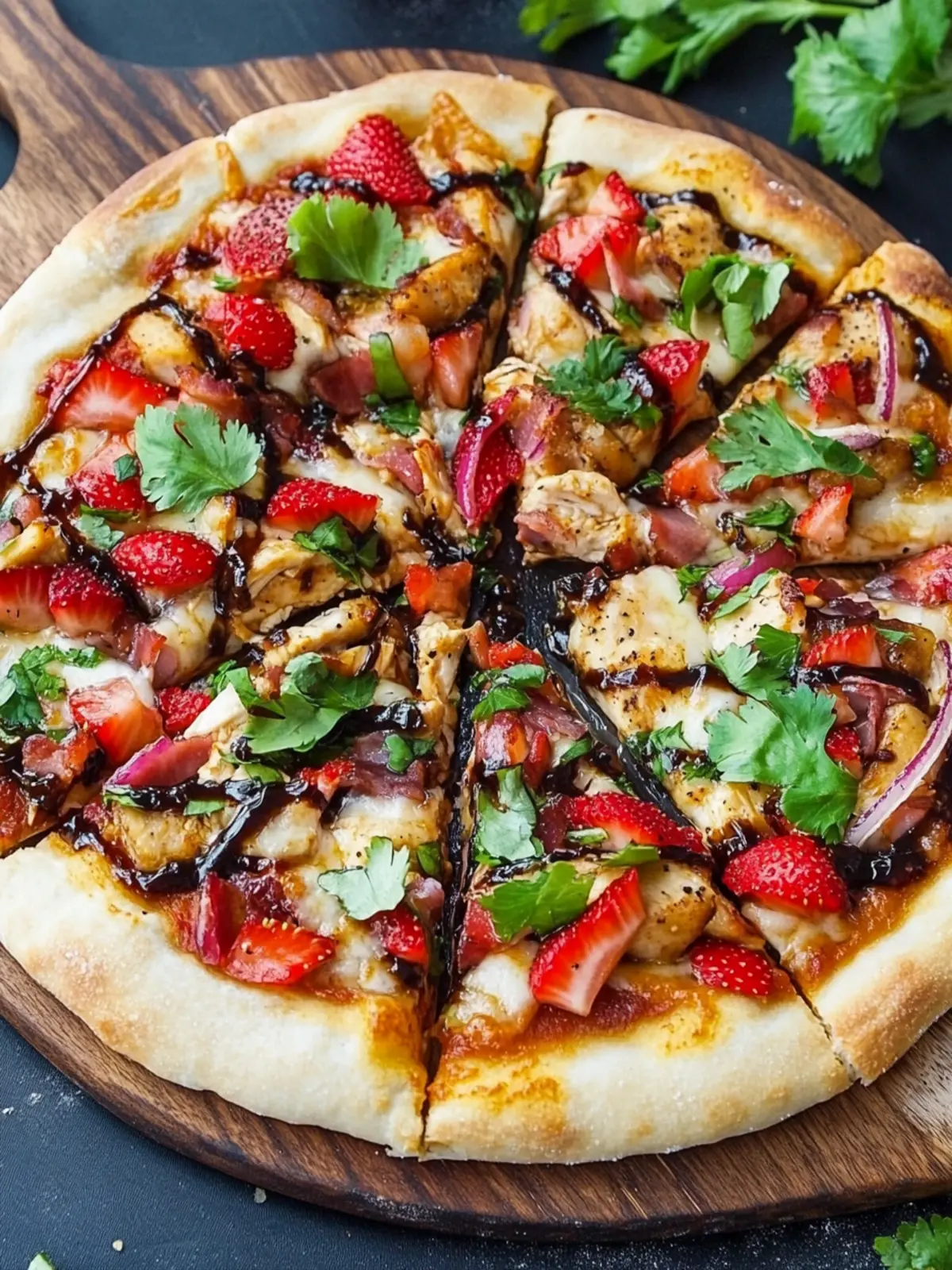 Balsamic Strawberry Chicken Pizza with Sweet Onions & Bacon Bliss 2 Balsamic Strawberry and Chicken Pizza with Sweet Onions and Smoked Bacon