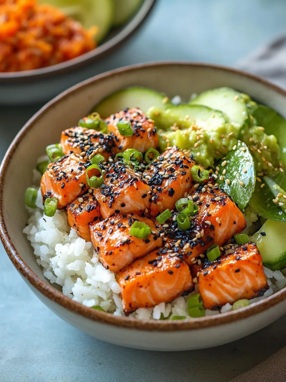 Savory Spicy Salmon Rice Bowl – Quick and Delicious Dinner! 2 Spicy Salmon Rice Bowl
