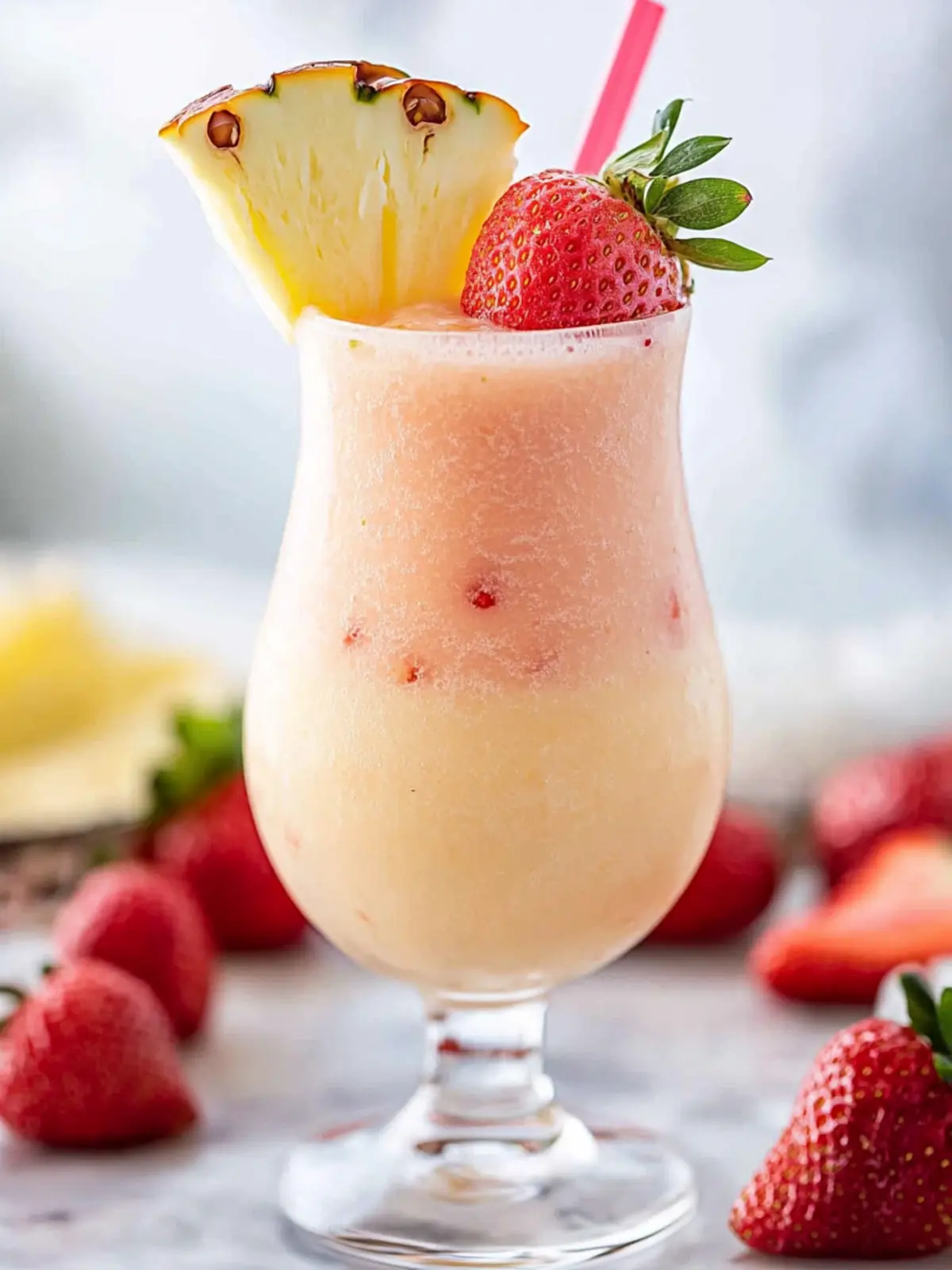Delicious Strawberry Piña Colada in Just 5 Minutes! 3 Strawberry Piña Colada (4 Ingredients, 5 Minutes)