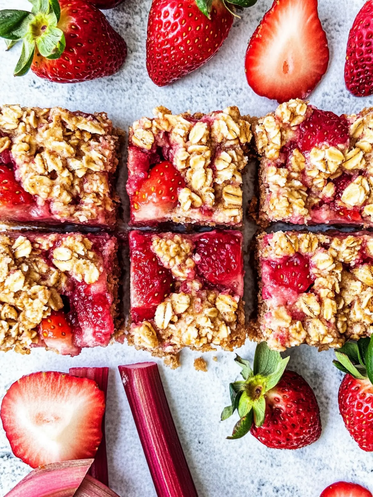 Strawberry Rhubarb Oatmeal Bars with Fresh Fruit Bliss 3 Strawberry rhubarb oatmeal bars with fresh fruit