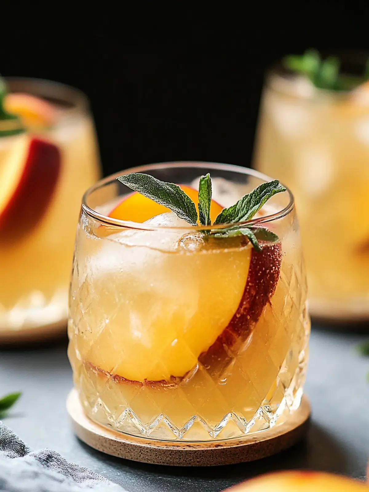Delicious Sparkling Non-Alcoholic Sangria with Fresh Peaches 3 Sparkling Non Alcoholic Sangria with Fresh Peaches