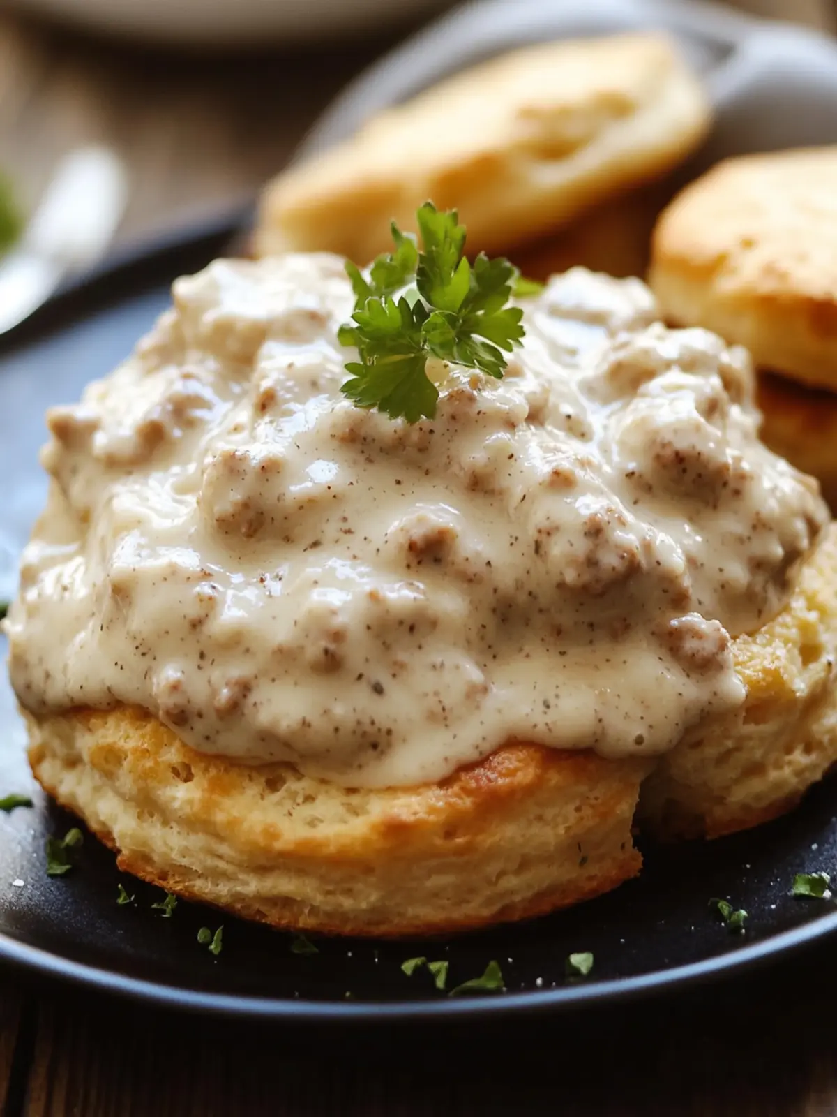 Delicious Biscuits and Gravy: Soft Biscuits with Sausage Gravy 2 Biscuits and Gravy (Soft Biscuits with Sausage Gravy)