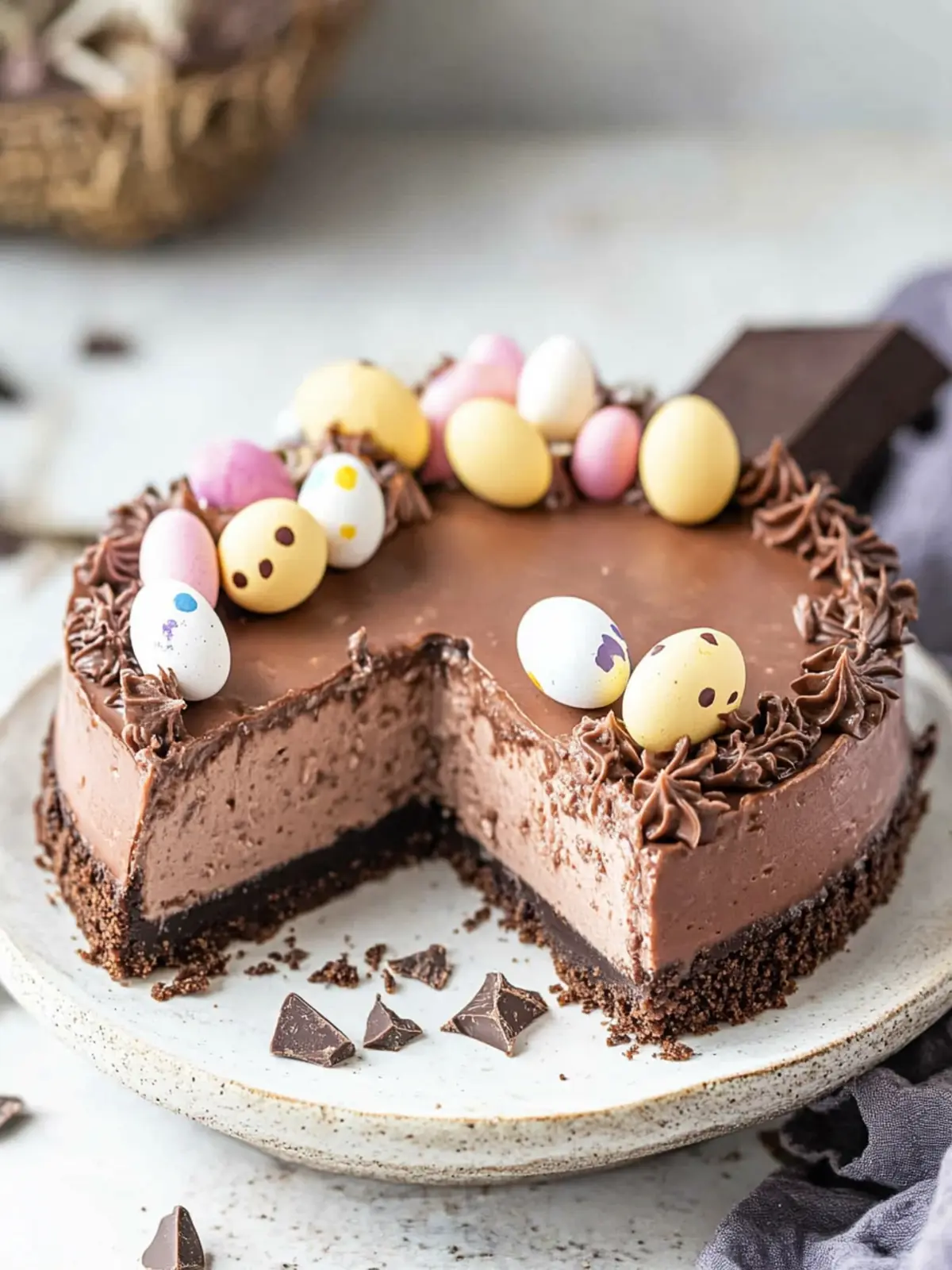 Indulge in No-Bake Mini Egg Chocolate Cheesecake Bliss 2 No-Bake Mini Egg Chocolate Cheesecake