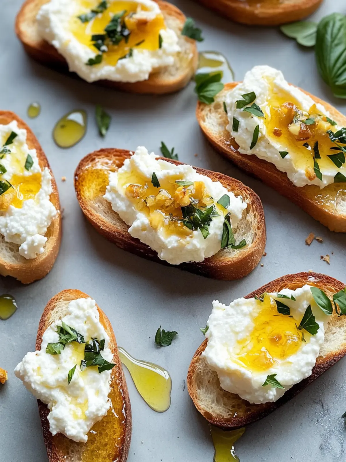 Whipped Ricotta Crostini with Honey: A Touch of Elegance 4 Whipped Ricotta Crostini (with Honey)