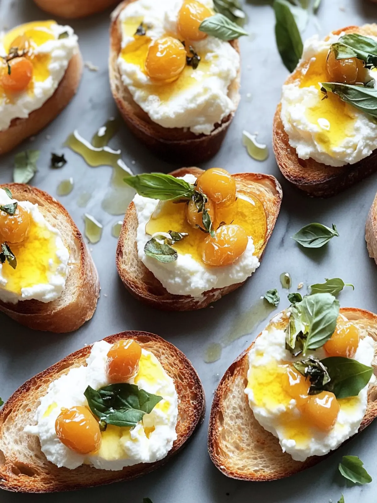 Whipped Ricotta Crostini with Honey: A Touch of Elegance 3 Whipped Ricotta Crostini (with Honey)