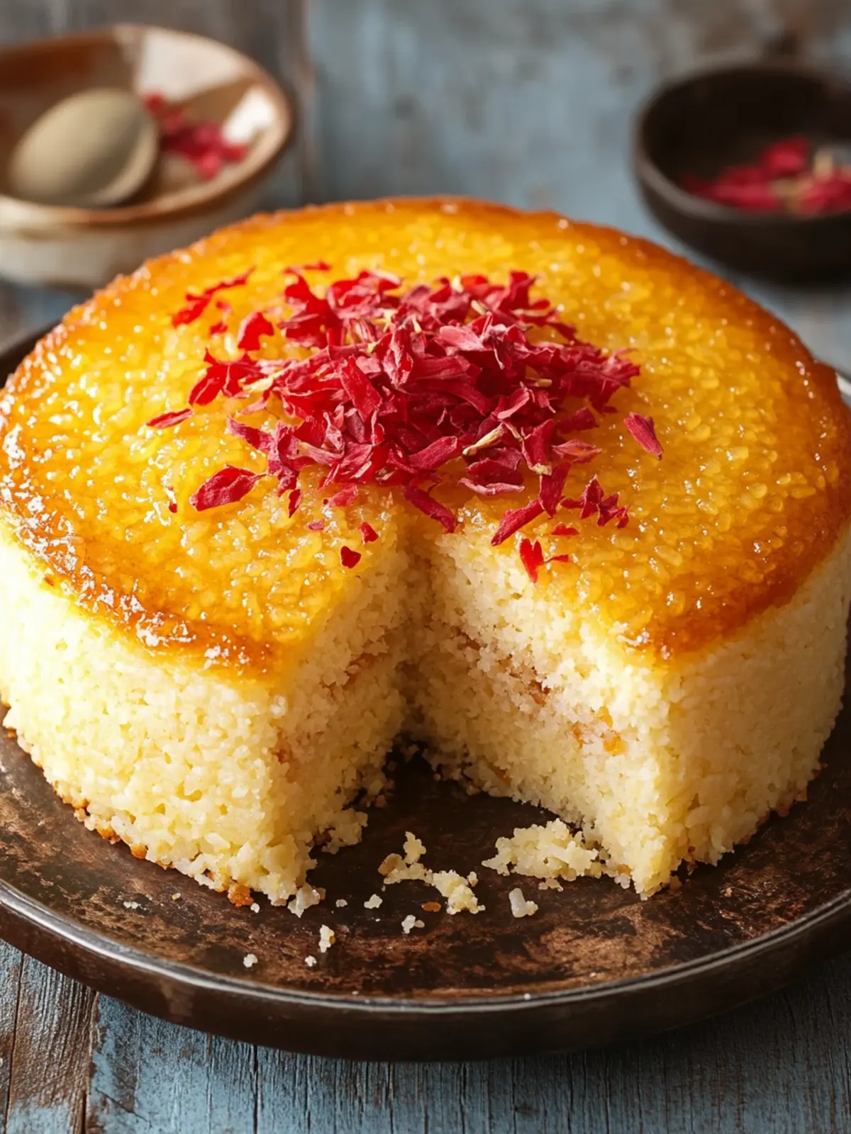 Savor Tahchin: Irresistible Saffron Rice Cake Delight 2 Tahchin (Saffron Rice Cake)