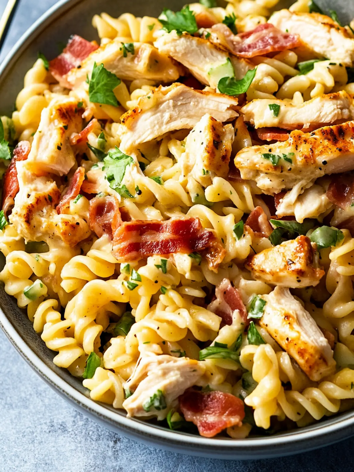 Chicken-Bacon-Ranch Pasta Salad That's Perfectly Creamy 2 Chicken-Bacon-Ranch Pasta Salad