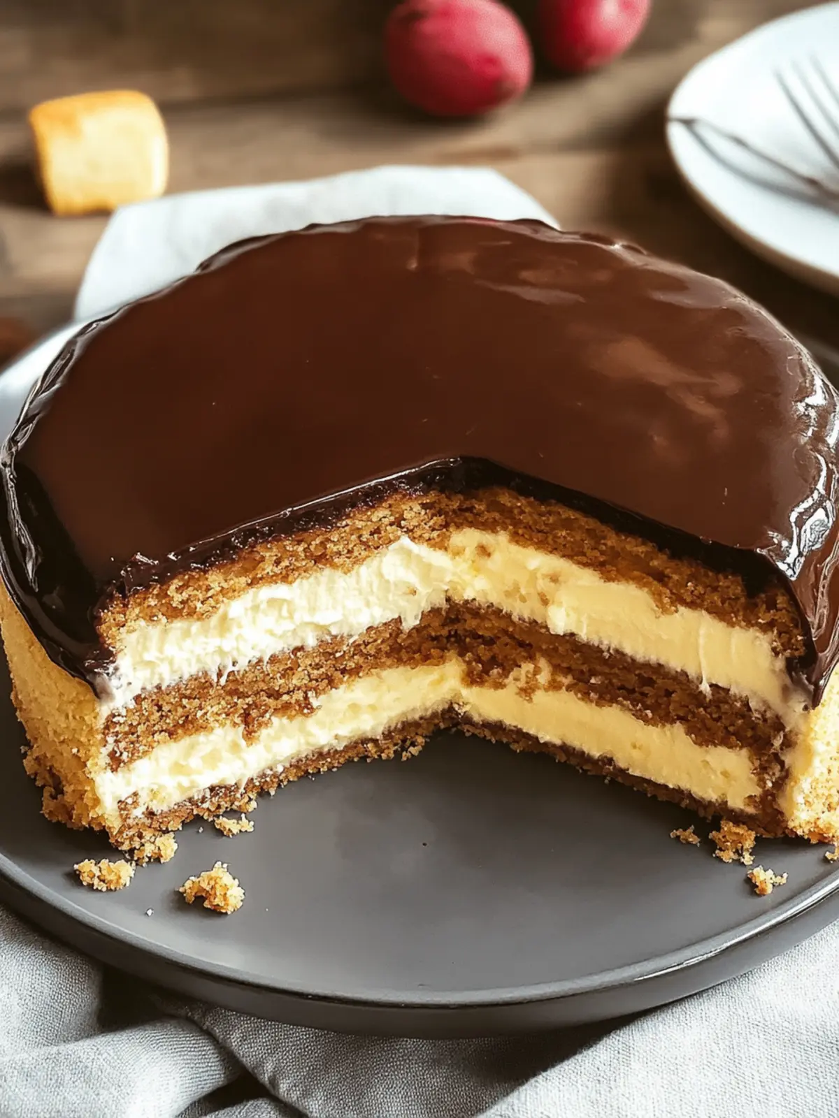 Delicious Boston Cream Pie: Your Ultimate Custard-Filled Cake 3 Boston Cream Pie (Custard Filled Chocolate Cake)