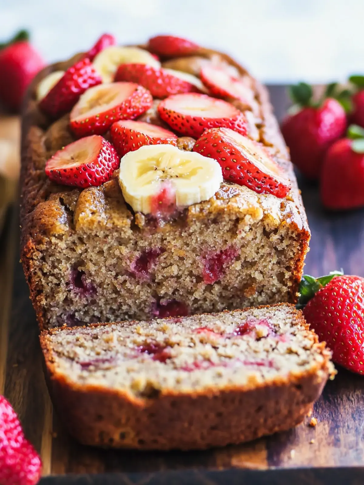 The Best Strawberry Banana Bread You'll Ever Bake at Home 3 The Best Strawberry Banana Bread