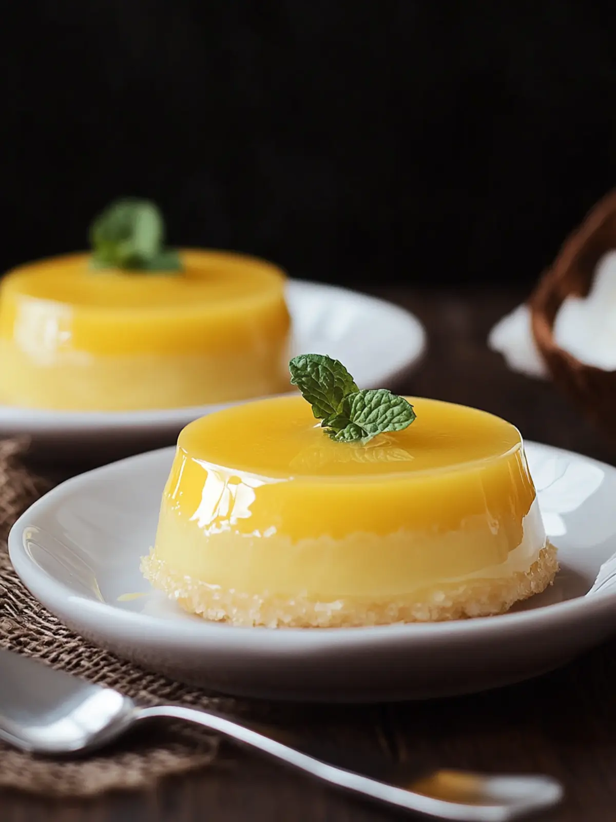 Decadent Brazilian Quindim: Irresistible Coconut Custard Delight 2 Brazilian Quindim (Coconut Custard)