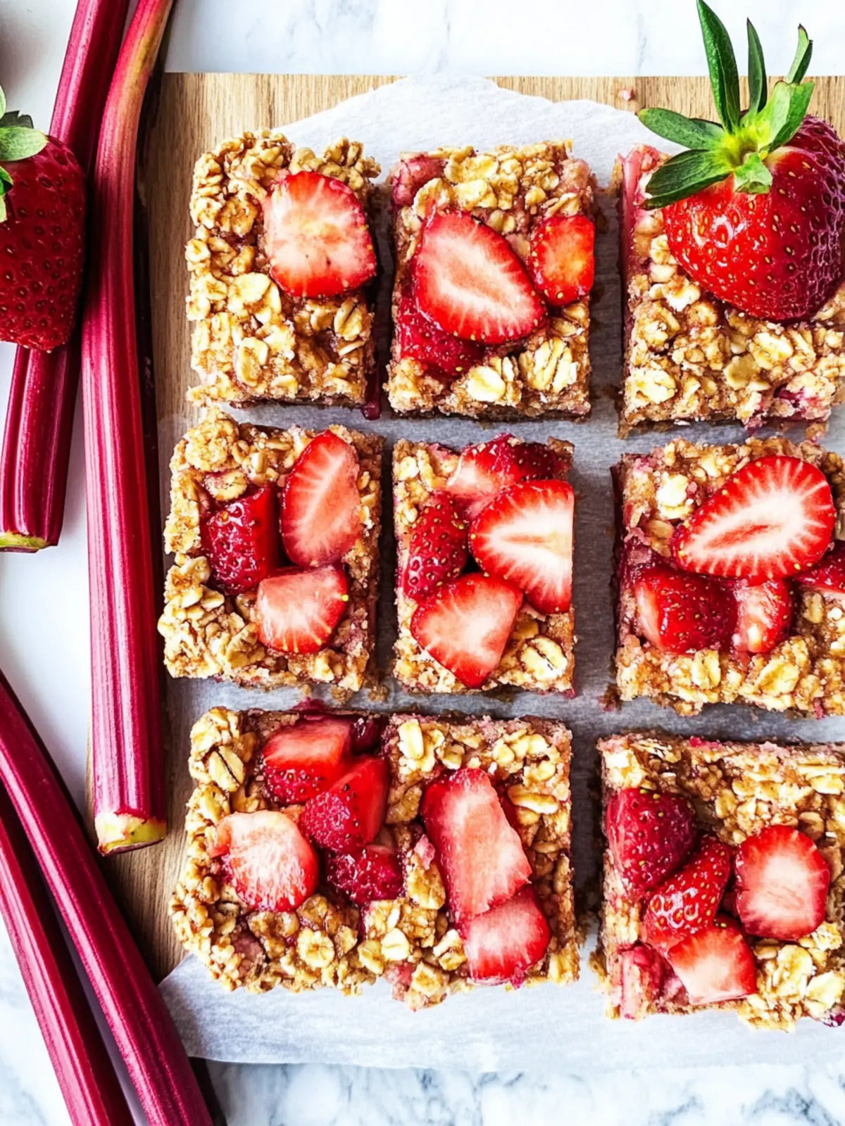Strawberry Rhubarb Oatmeal Bars with Fresh Fruit Bliss 4 Strawberry rhubarb oatmeal bars with fresh fruit