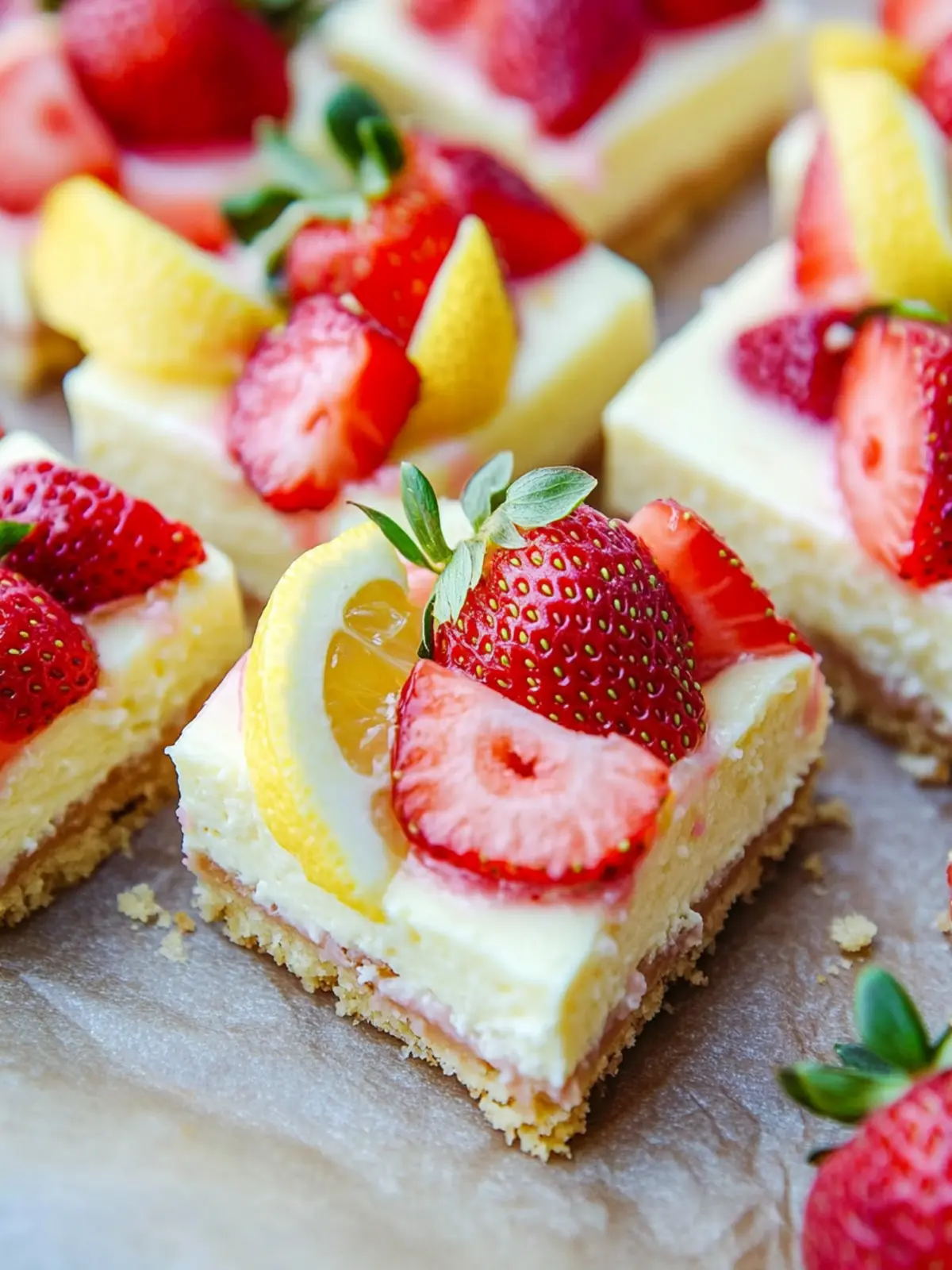 Lemon Cheesecake Bars with Strawberry Swirls That Wow 2 Strawberry Lemon Cheesecake Bars