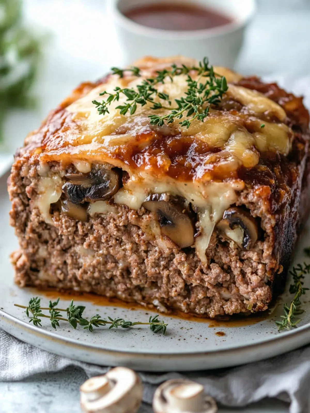 Savory Mushroom Stuffed Meatloaf with Gooey Cheese Delight 3 Mushroom Stuffed Meatloaf