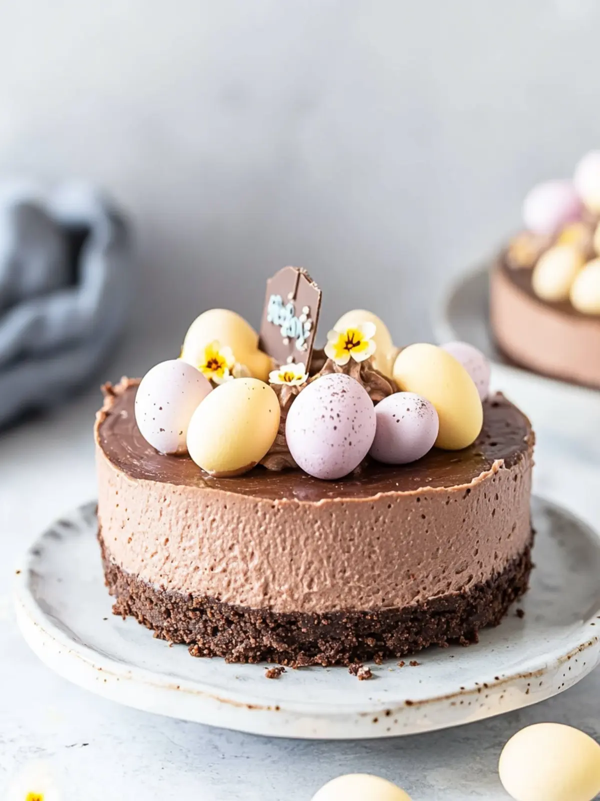 Indulge in No-Bake Mini Egg Chocolate Cheesecake Bliss 3 No-Bake Mini Egg Chocolate Cheesecake