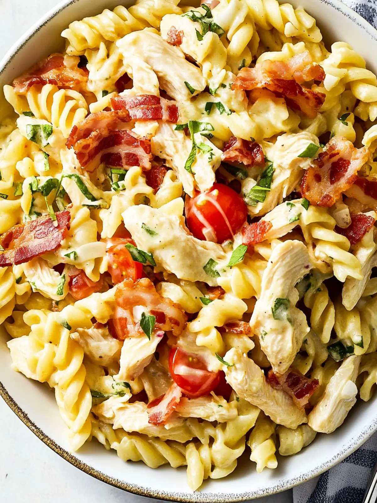 Chicken-Bacon-Ranch Pasta Salad That's Perfectly Creamy 4 Chicken-Bacon-Ranch Pasta Salad