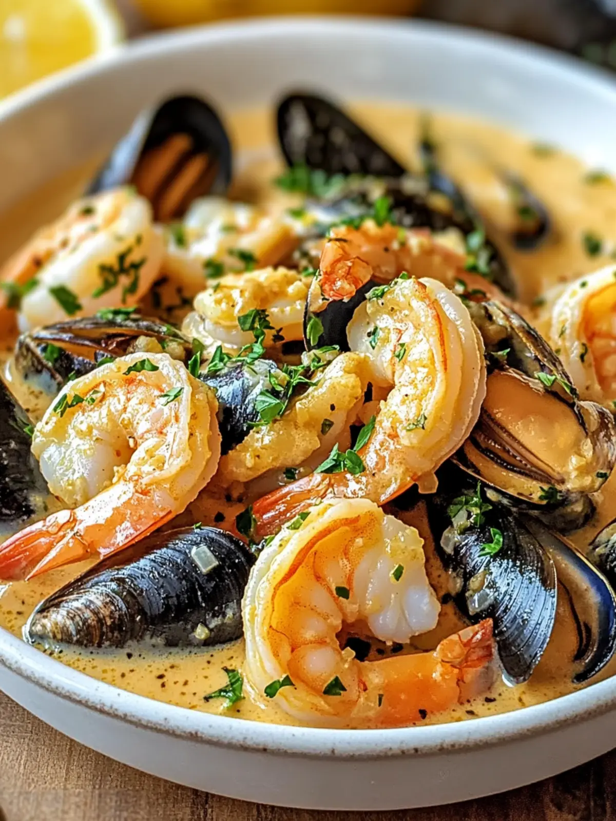 Shrimp and Mussels in Creamy Garlic Sauce: A Dinner Must-Try! 3 Shrimp and Mussels in Creamy Garlic Sauce: A Must-Try Delight!