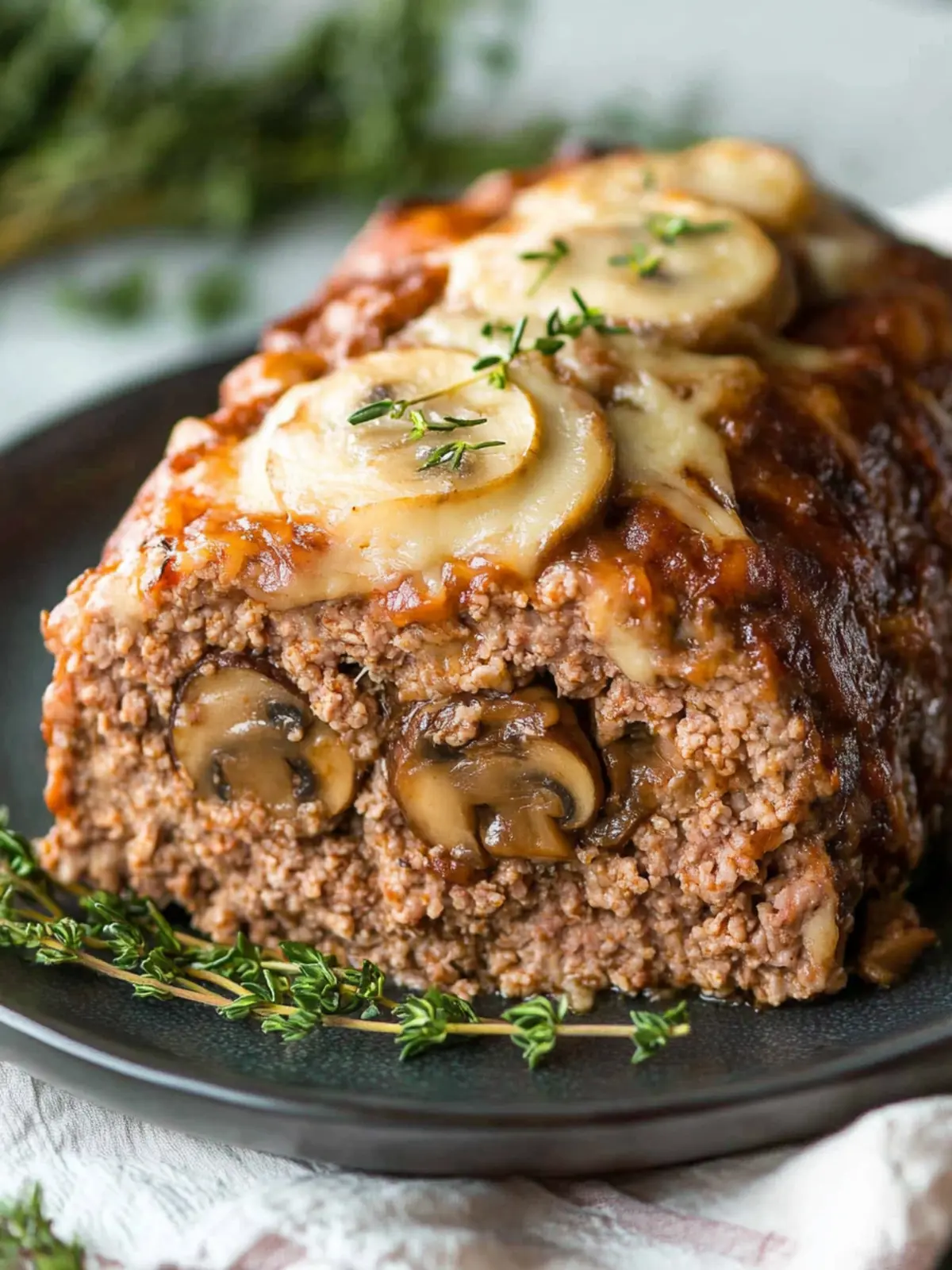 Savory Mushroom Stuffed Meatloaf with Gooey Cheese Delight 4 Mushroom Stuffed Meatloaf