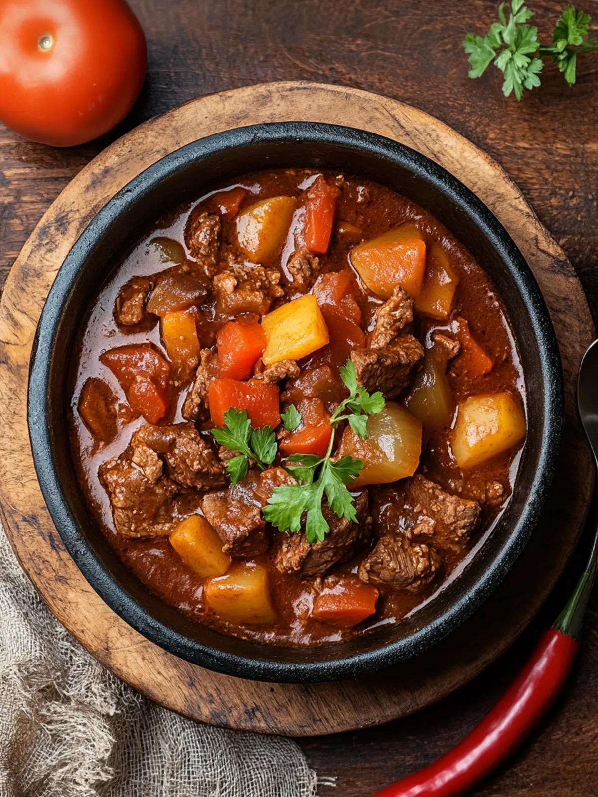 Hearty Hungarian Gulyás: A Comforting Beef Goulash Experience 2 Hungarian Gulyás (Beef Goulash)