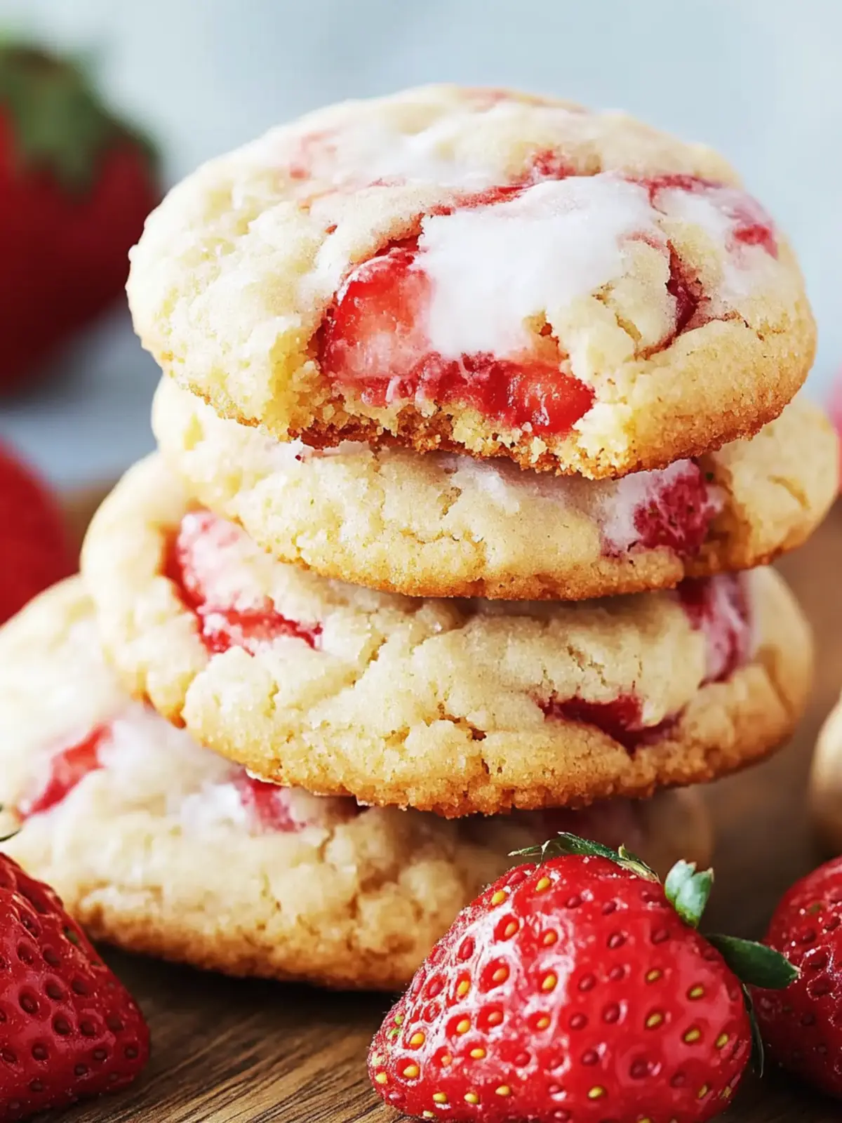 Chewy Strawberry Shortcake Cookies with a Creamy Surprise 3 Strawberry Shortcake Cookies