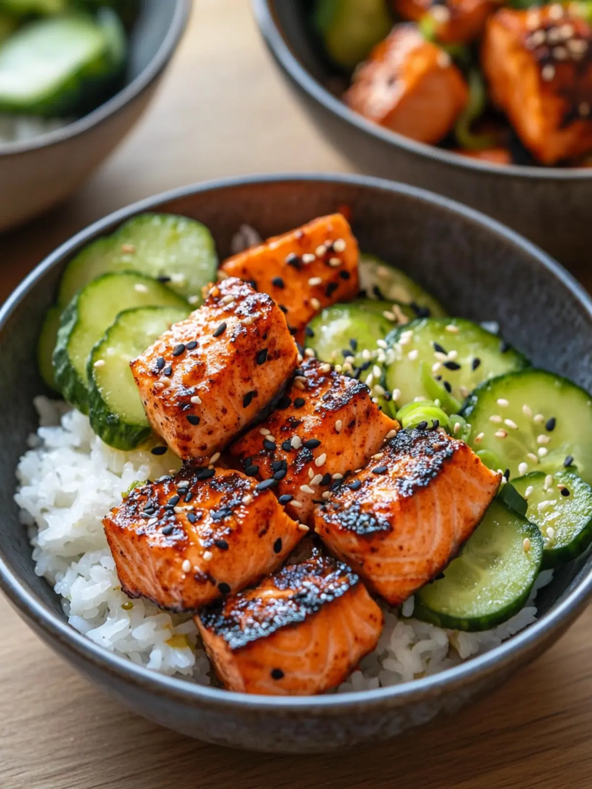 Savory Spicy Salmon Rice Bowl – Quick and Delicious Dinner! 4 Spicy Salmon Rice Bowl