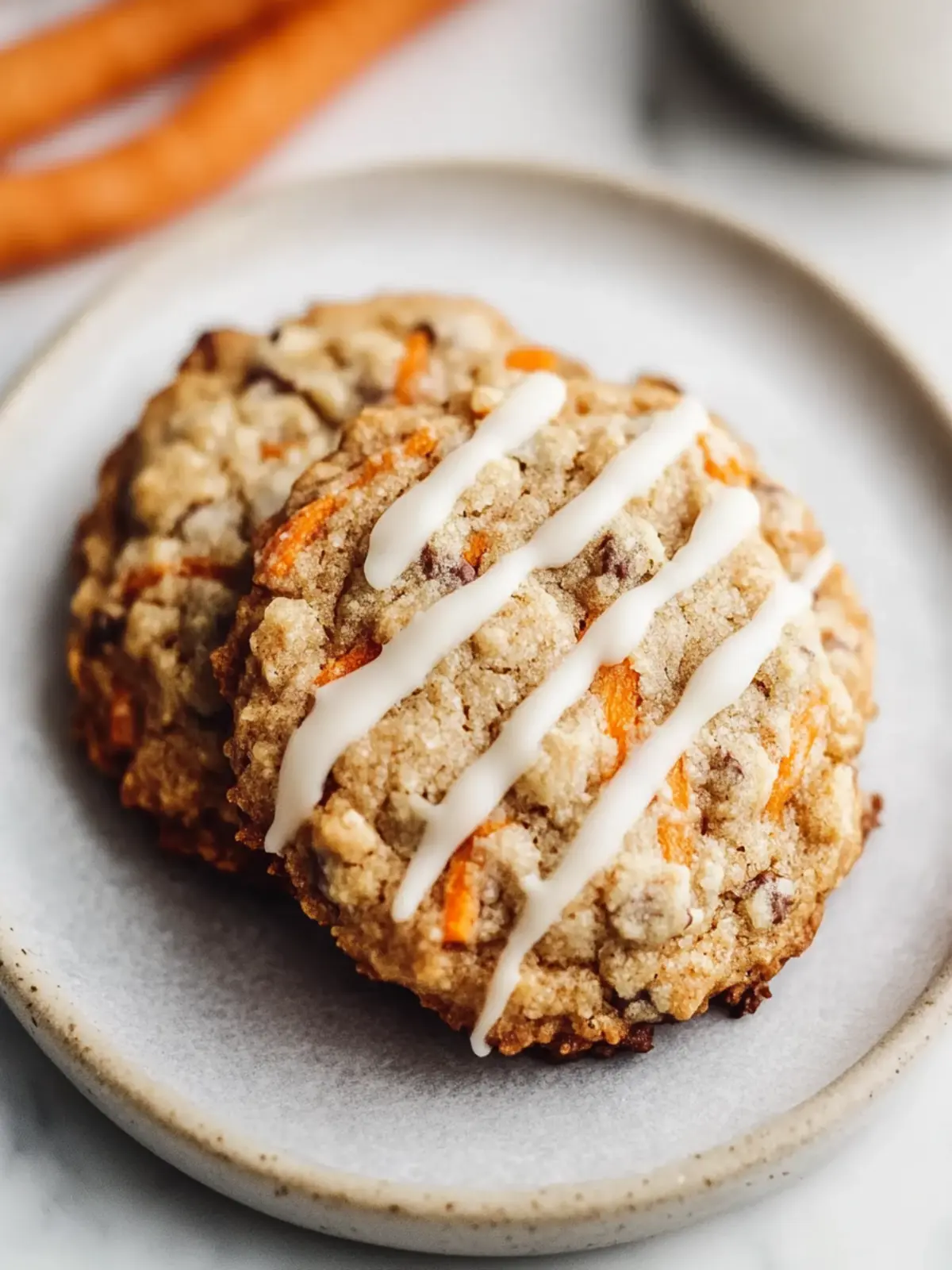 Delicious Carrot Cake Cookies with Cream Cheese Glaze 2 Carrot Cake Cookies