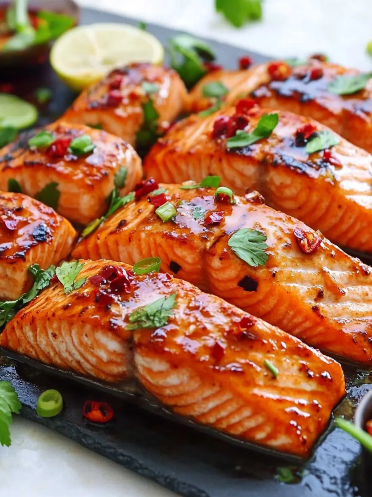 Broiled Salmon with Thai Sweet Chili Glaze in 30 Minutes! 2 Broiled Salmon with Thai Sweet Chili Glaze