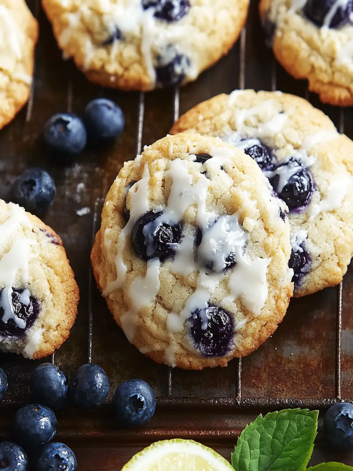 Blueberry Cookies with Lemon Cream Cheese Bliss 5 Blueberry Cookies