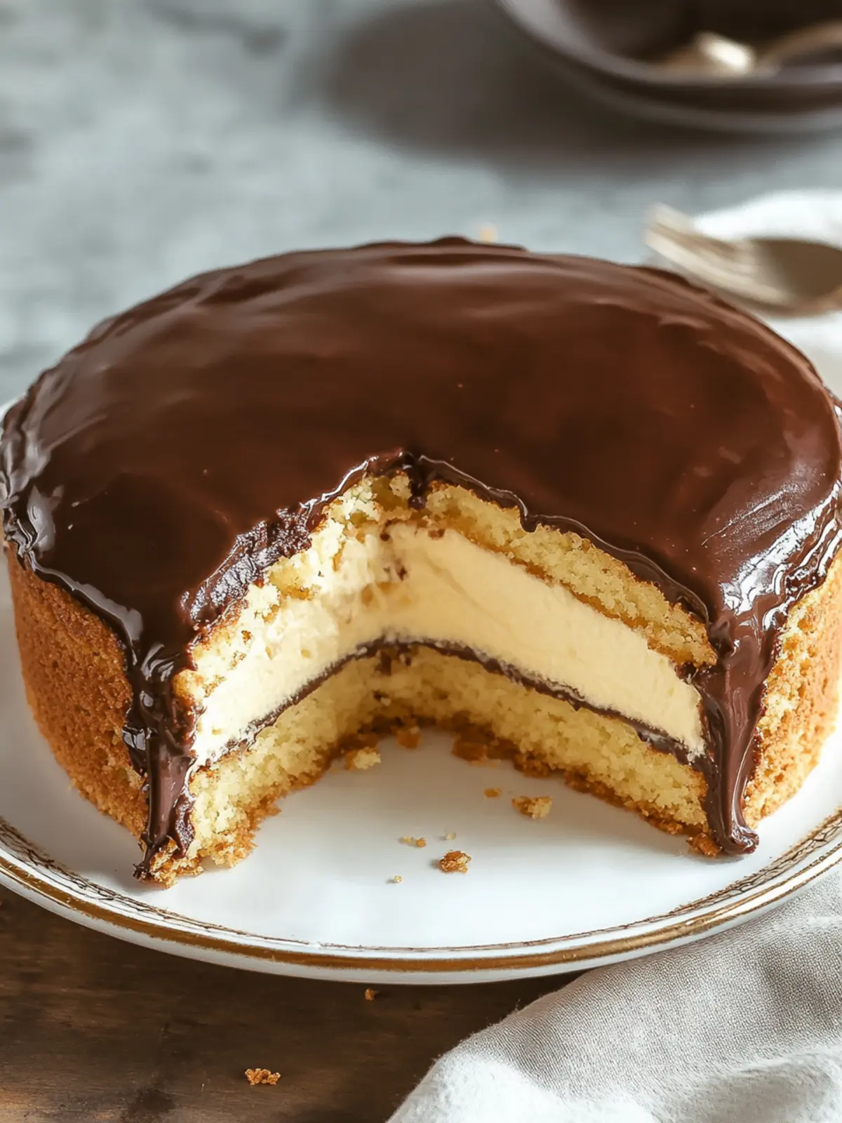 Delicious Boston Cream Pie: Your Ultimate Custard-Filled Cake 4 Boston Cream Pie (Custard Filled Chocolate Cake)