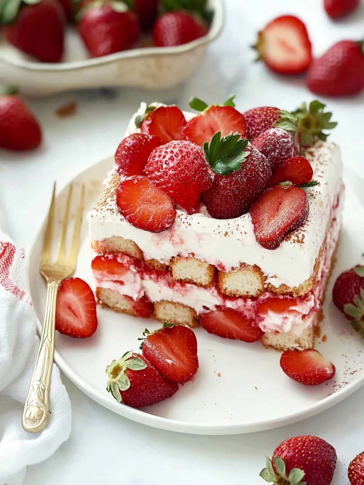 Irresistible Strawberry Tiramisu: No-Bake Summer Indulgence 3 Strawberry Tiramisu