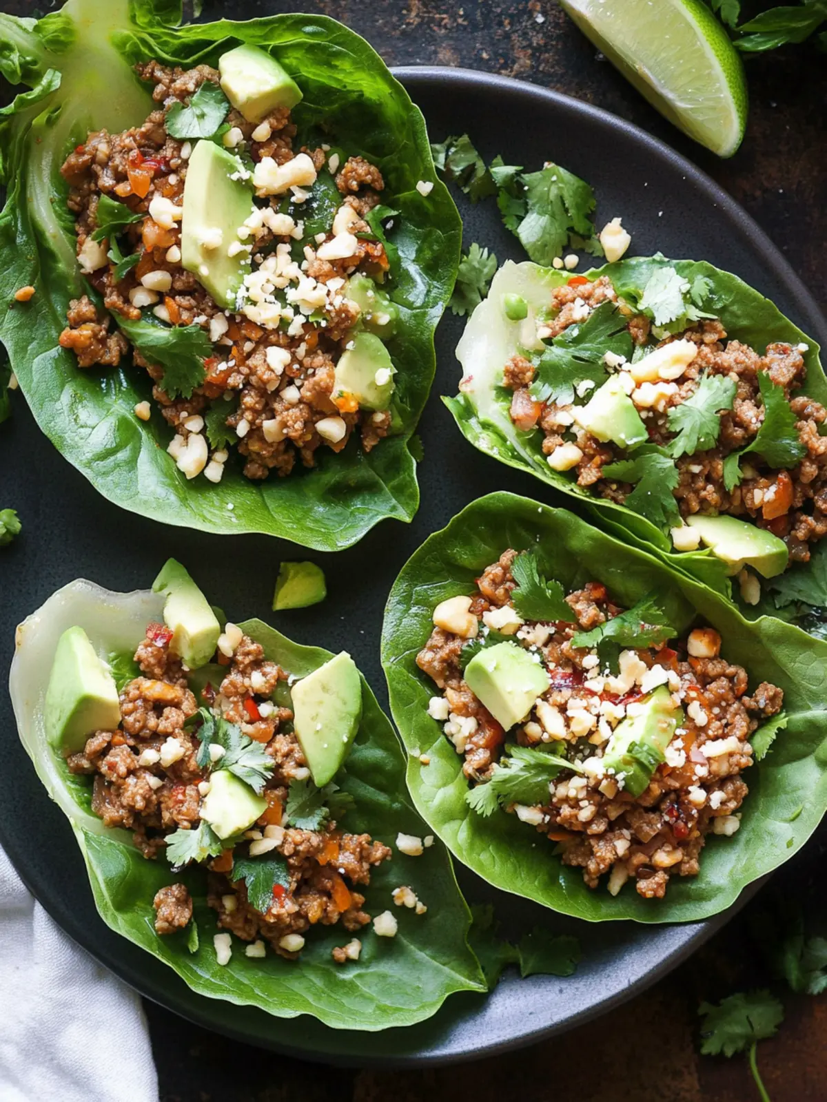 Savory Thai Lettuce Wraps with Creamy Avocado & Cauliflower Rice 2 Thai Lettuce Wraps