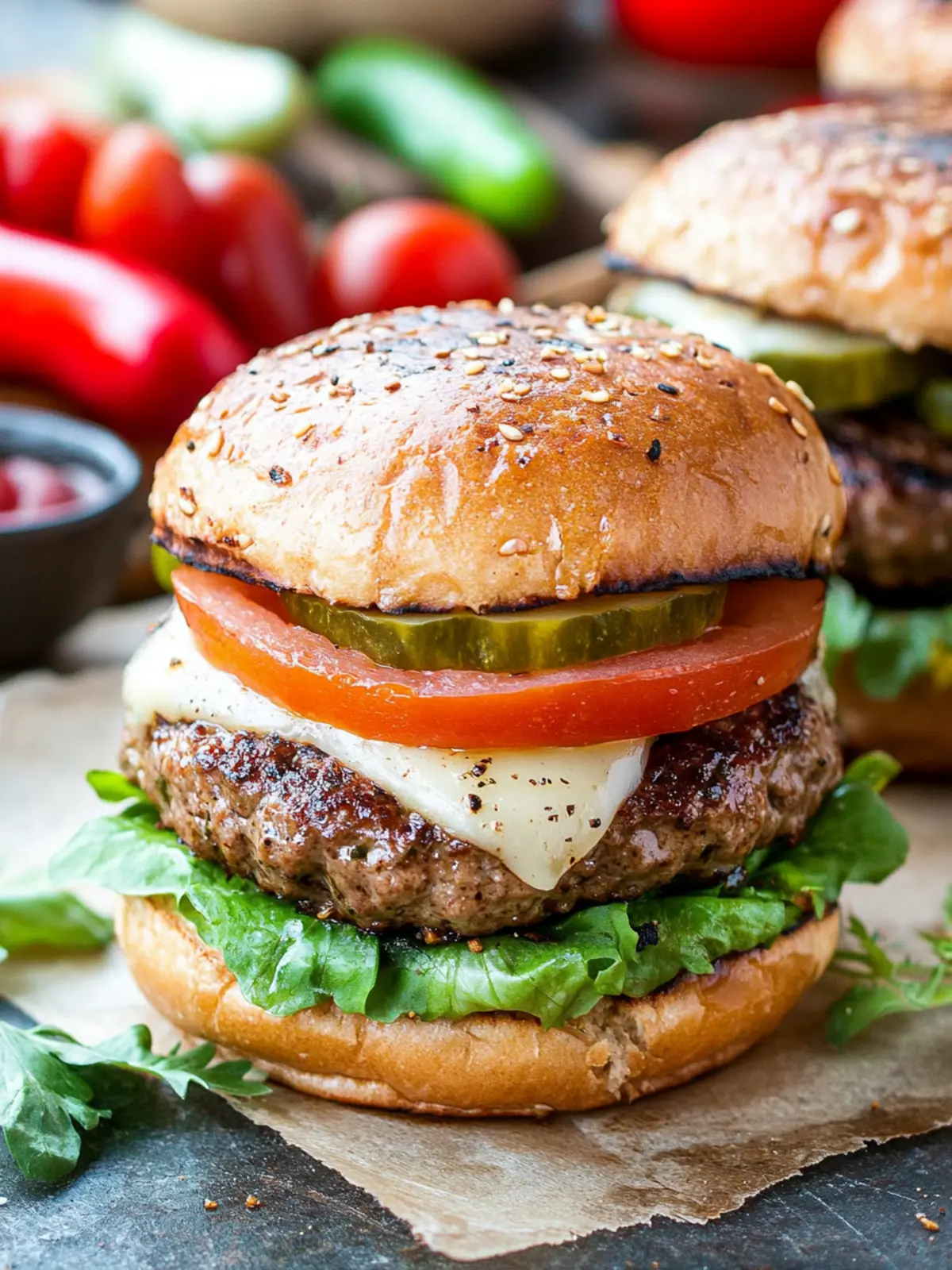 Italian Grilled Hamburgers with a Flavorful Twist 4 Italian Grilled Hamburgers