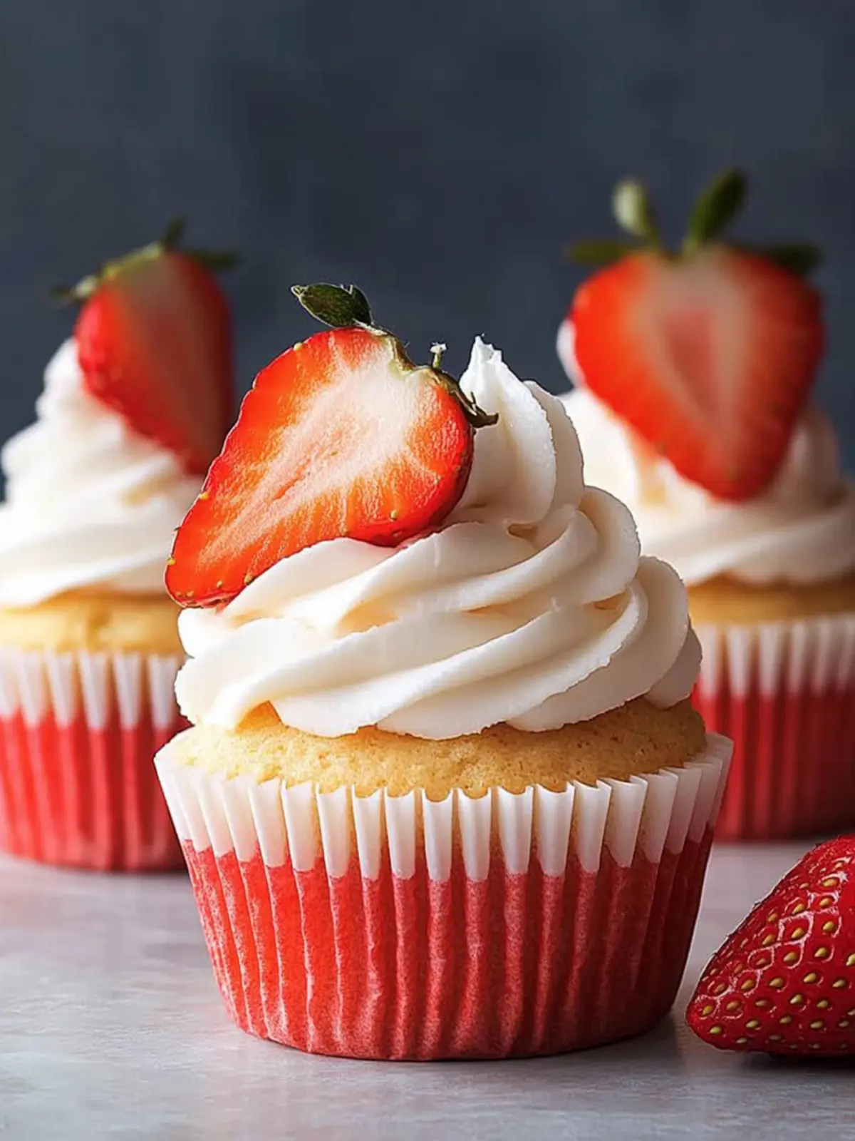 Irresistibly Moist Strawberry Cupcakes with Whipped Cream Frosting 2 Strawberry Cupcakes with Whipped Cream Frosting