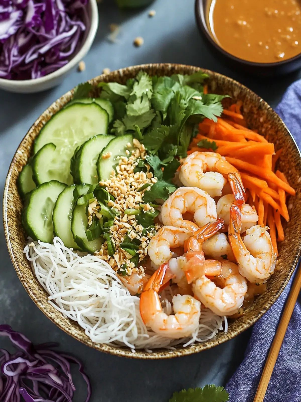 Delicious Shrimp Spring Roll in a Bowl With Peanut Sauce Recipe 4 Shrimp Spring Roll in a Bowl With Peanut Sauce