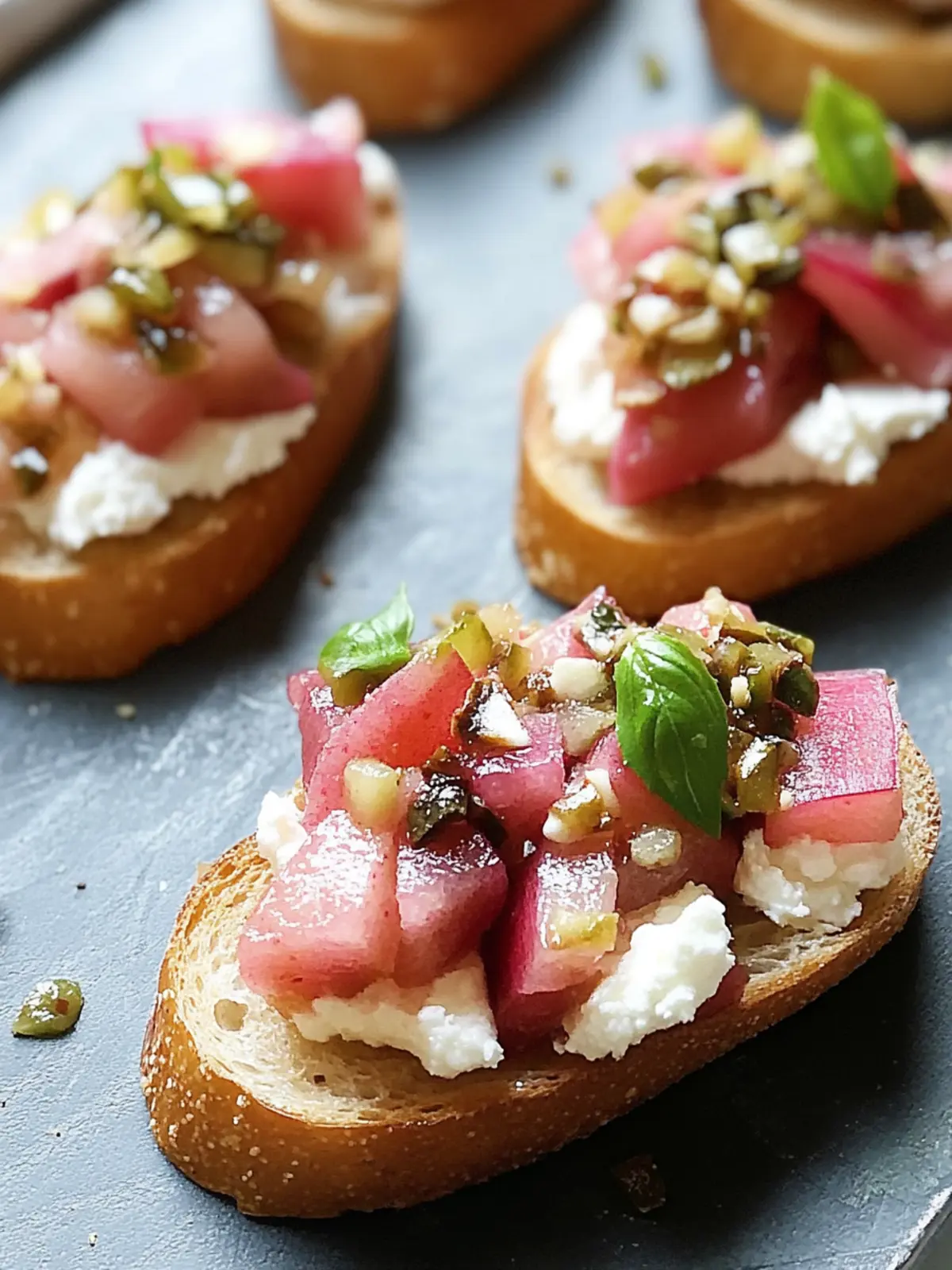 Rhubarb Goat Cheese Crostini: A Sweet-Savory Delight 2 rhubarb goat cheese crostini