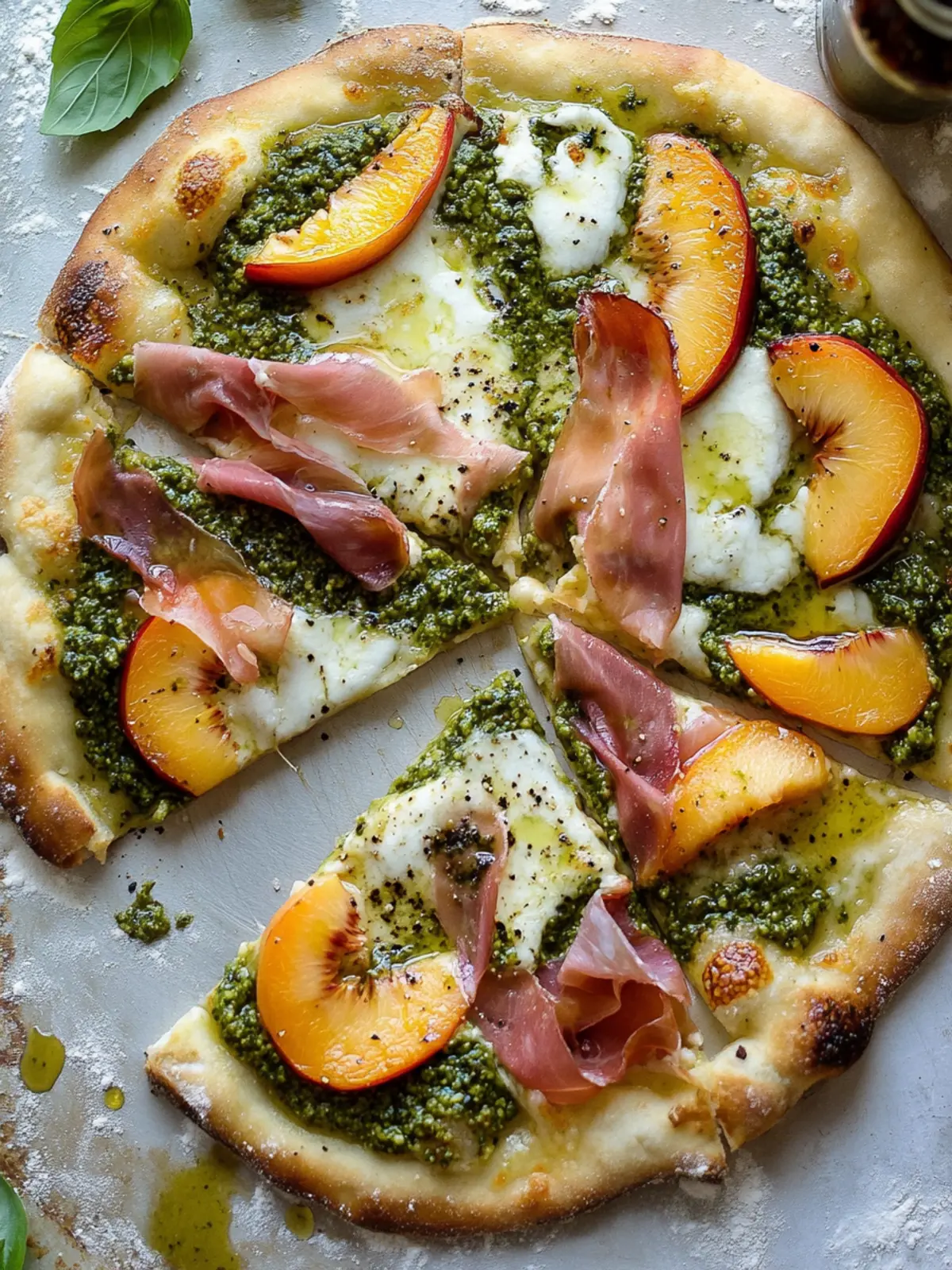 Pesto, Peach and Prosciutto Pizza That Will Elevate Your BBQ 4 Pesto, Peach and Prosciutto Pizza.